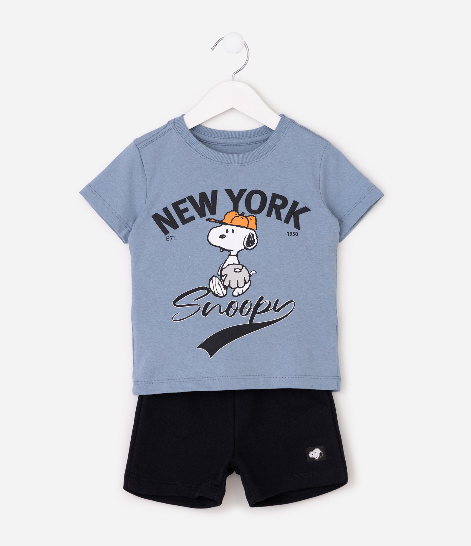 Conjunto Algodão Snoopy New York Infantil - Tam 2 a 8 Anos Azul 2