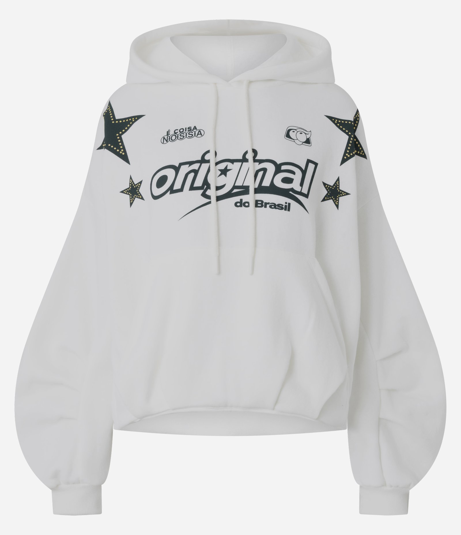 Moletom Canguru Guaraná Original com Pregas e Mangas Bufantes Branco 6