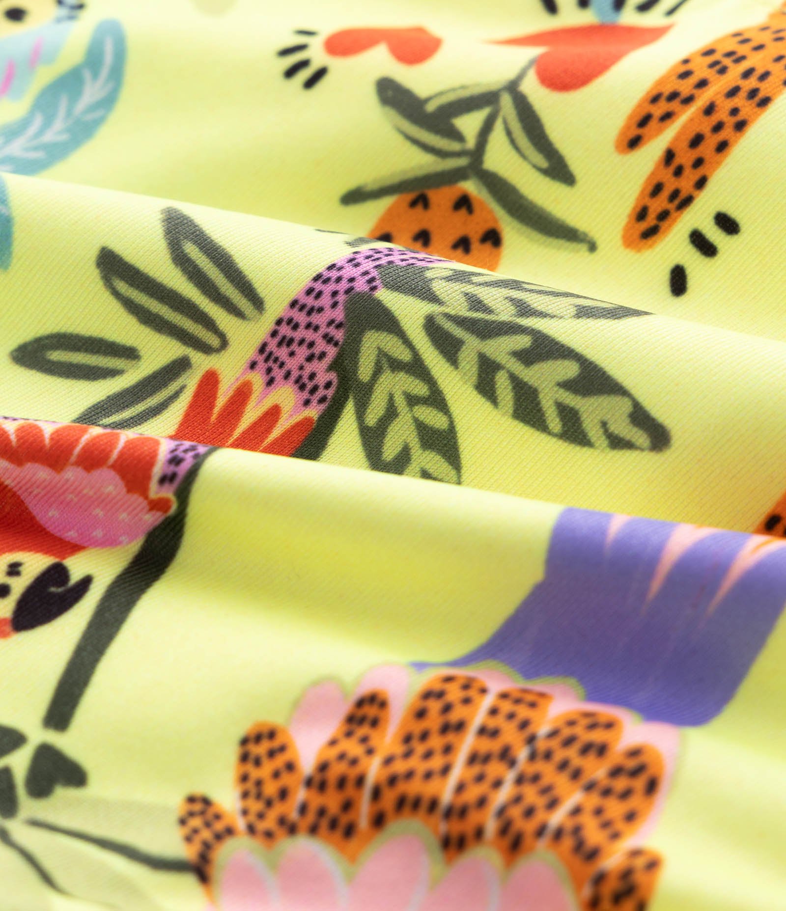 Biquíni Infantil Top e Calcinha com Estampa Arara Floral – Tam 5 a 14 Anos Amarelo 3