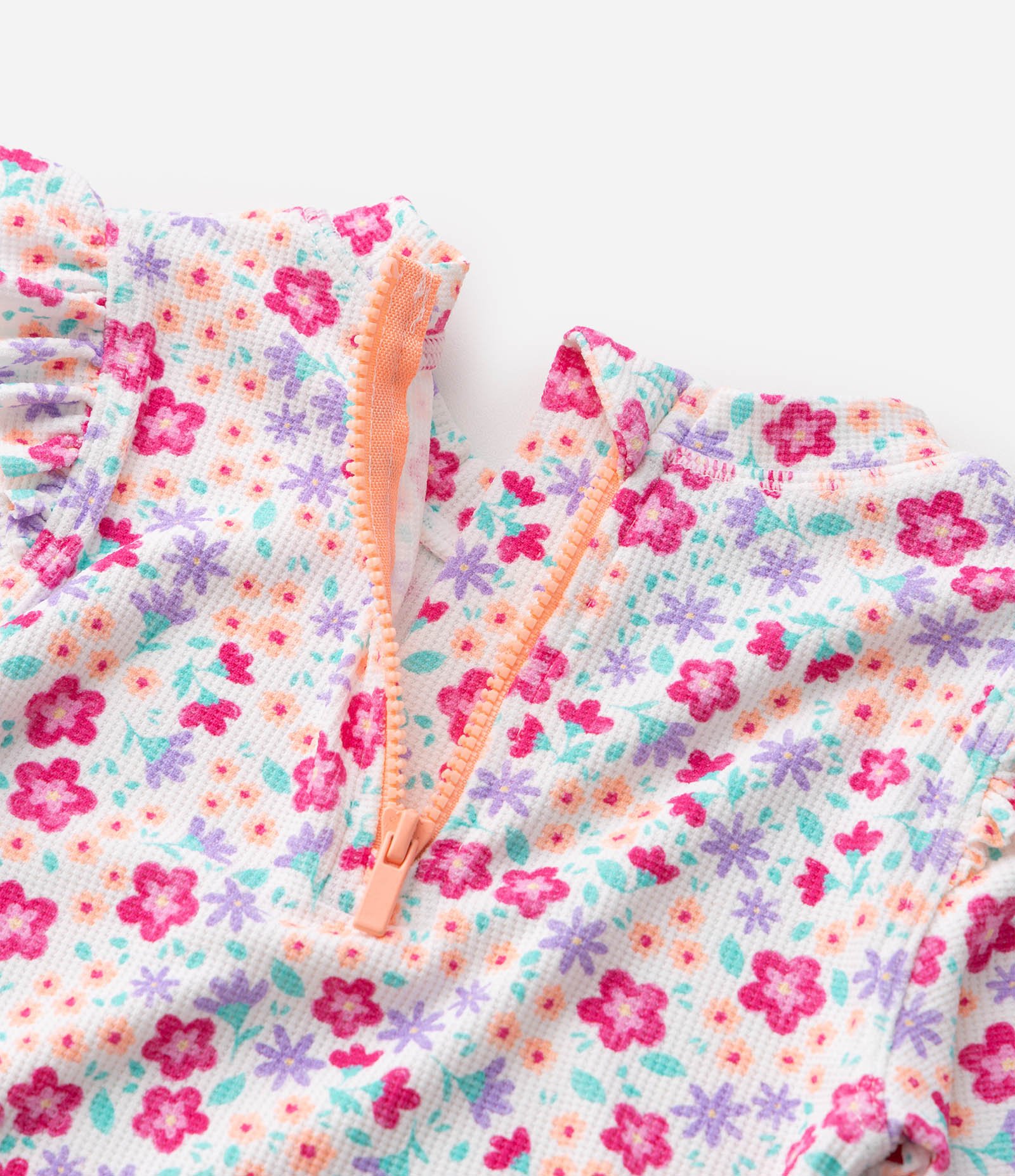 Conjunto Praia Infantil UV Texturizado Estampa Floral - Tam 1 a 4 Anos Multicores 4