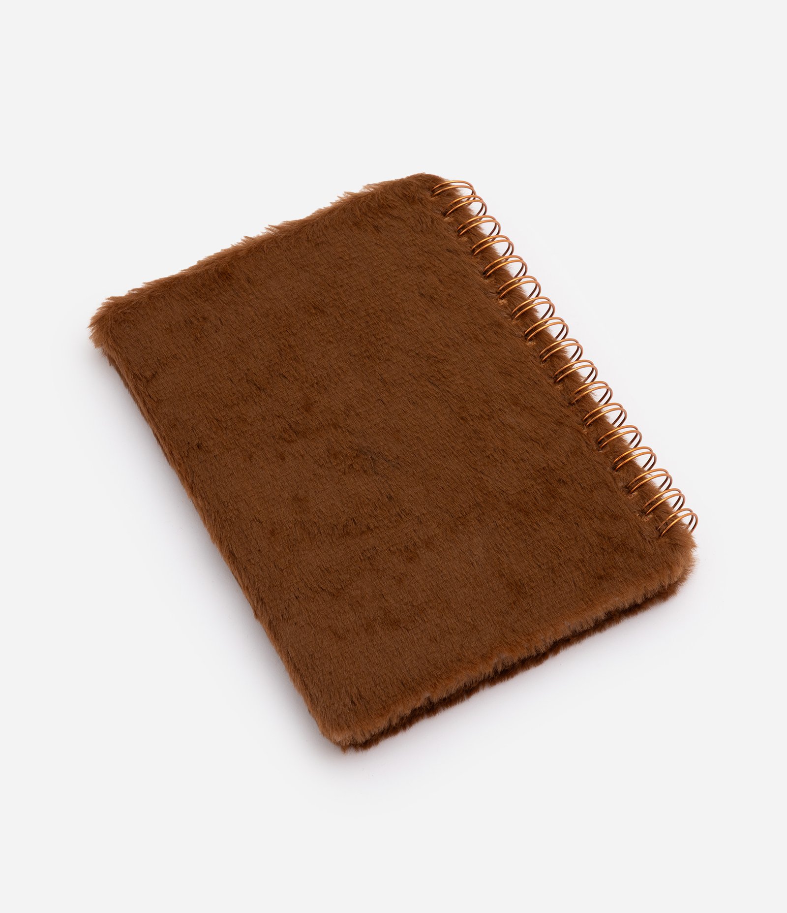 Caderno com Capa de Ursinho Peludo e Encadernação Espiral Marrom 3
