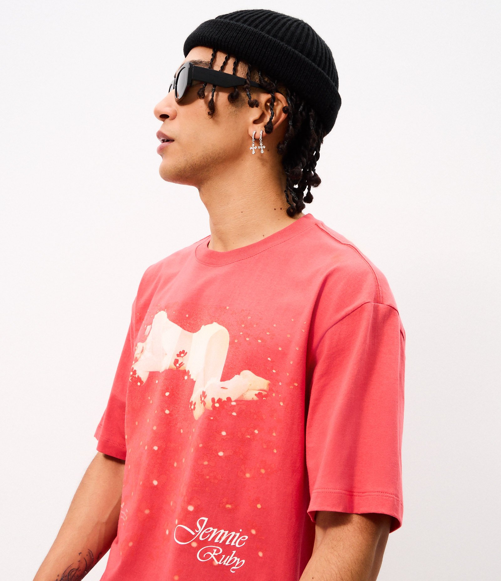 Camiseta Boxy com Estampa Jennie Ruby Vermelho 4