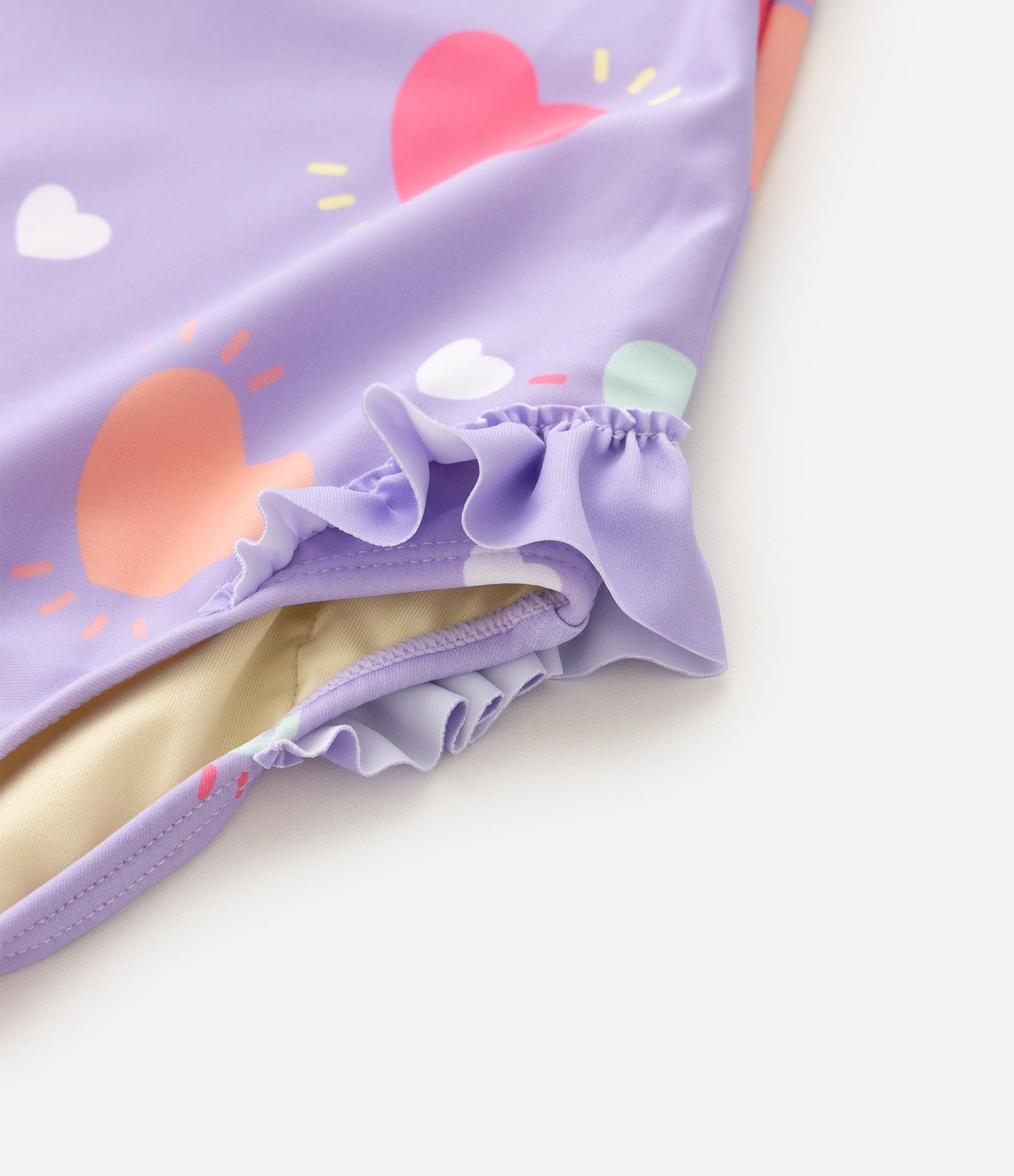 Maiô Infantil Hello Kitty com Estampa de Corações -Tam 1 a 6 Anos Roxo 3
