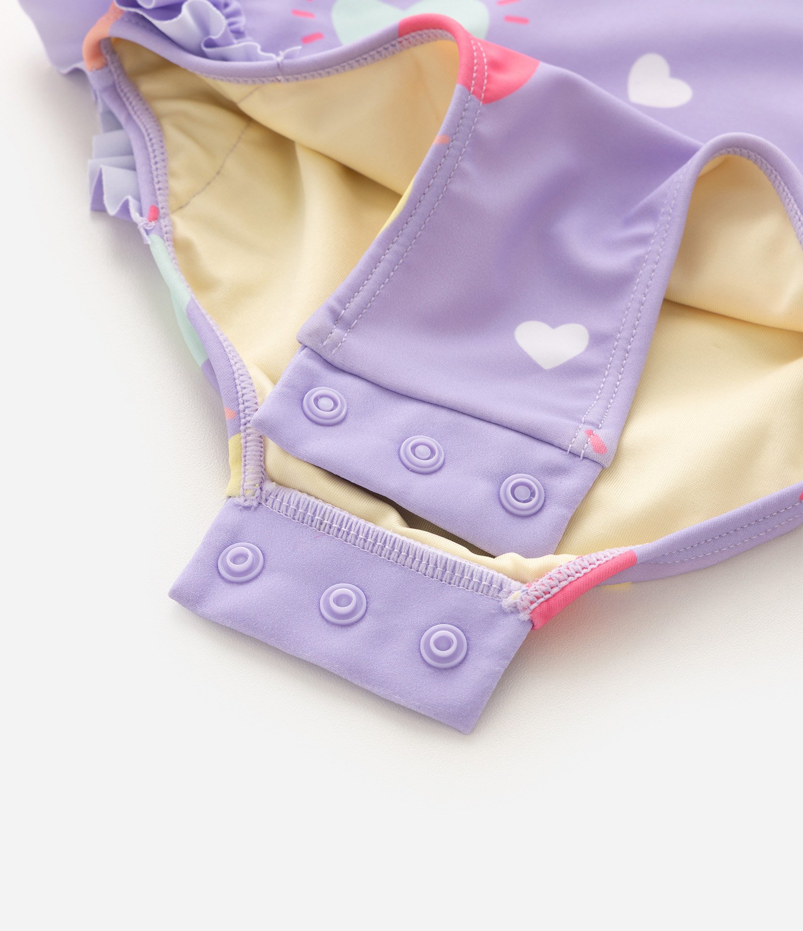 Maiô Infantil Hello Kitty com Estampa de Corações -Tam 1 a 6 Anos Roxo 4