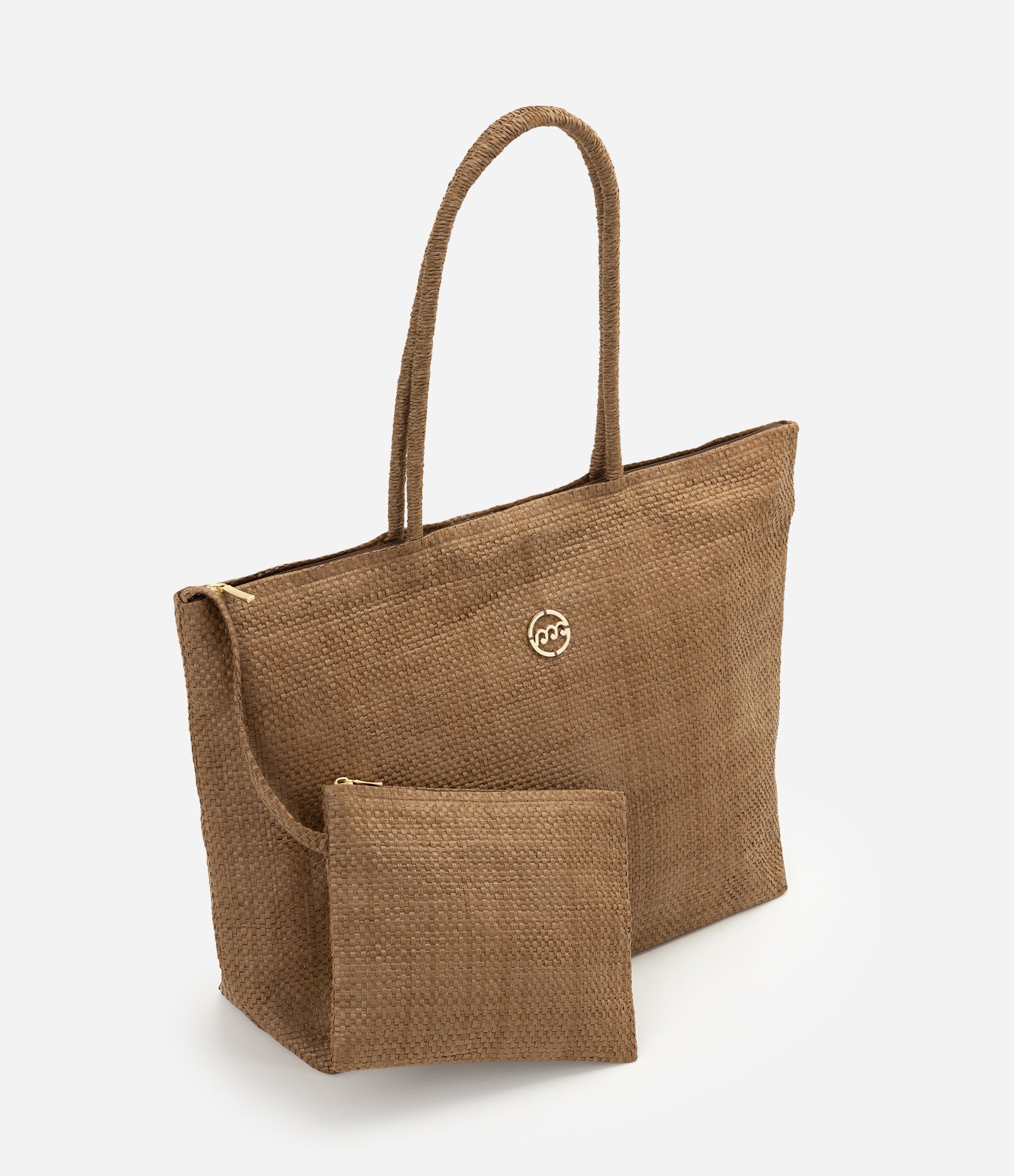 Bolsa de Papel com Necessaire e Zíper Marrom 1