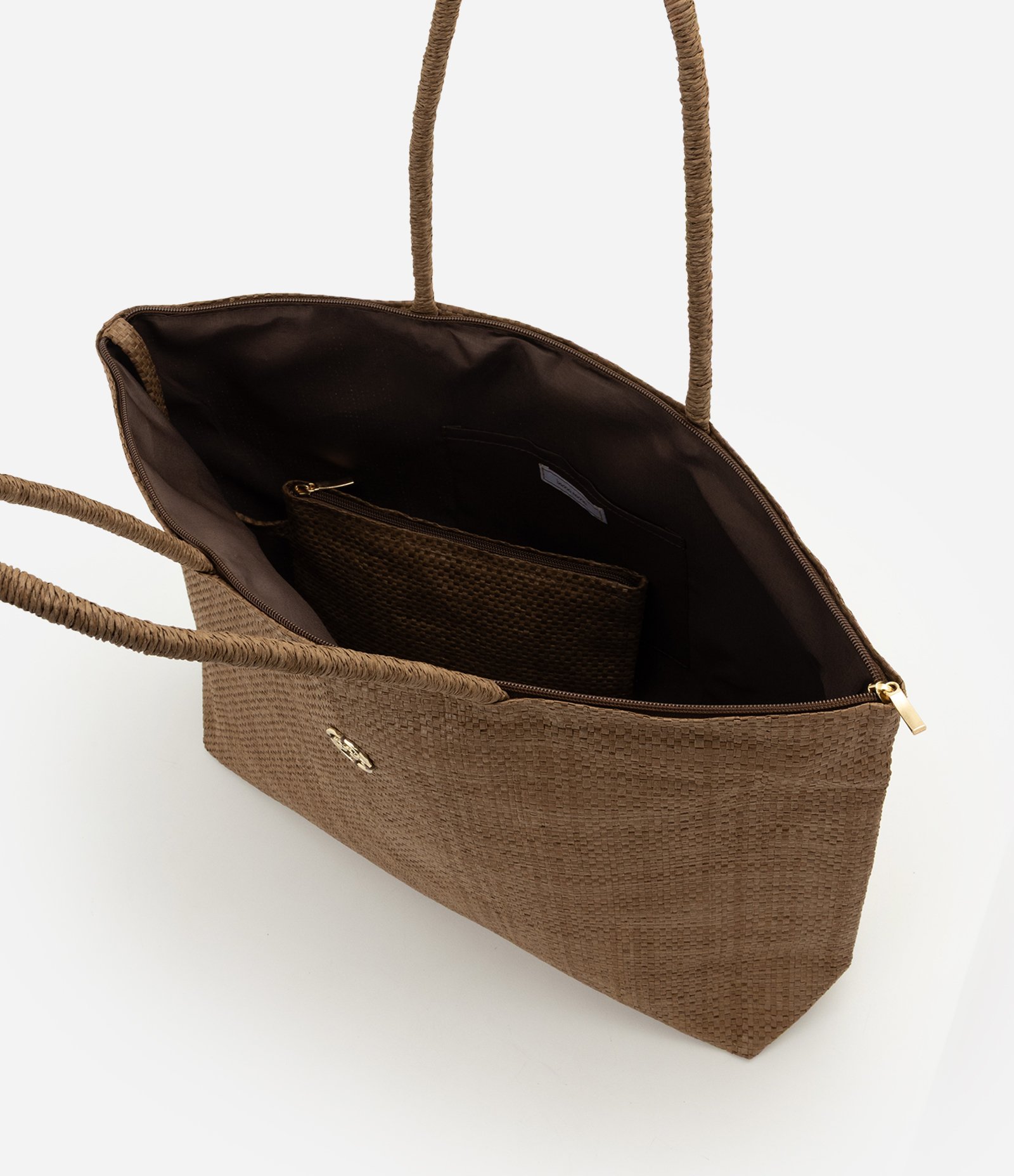 Bolsa de Papel com Necessaire e Zíper Marrom 5