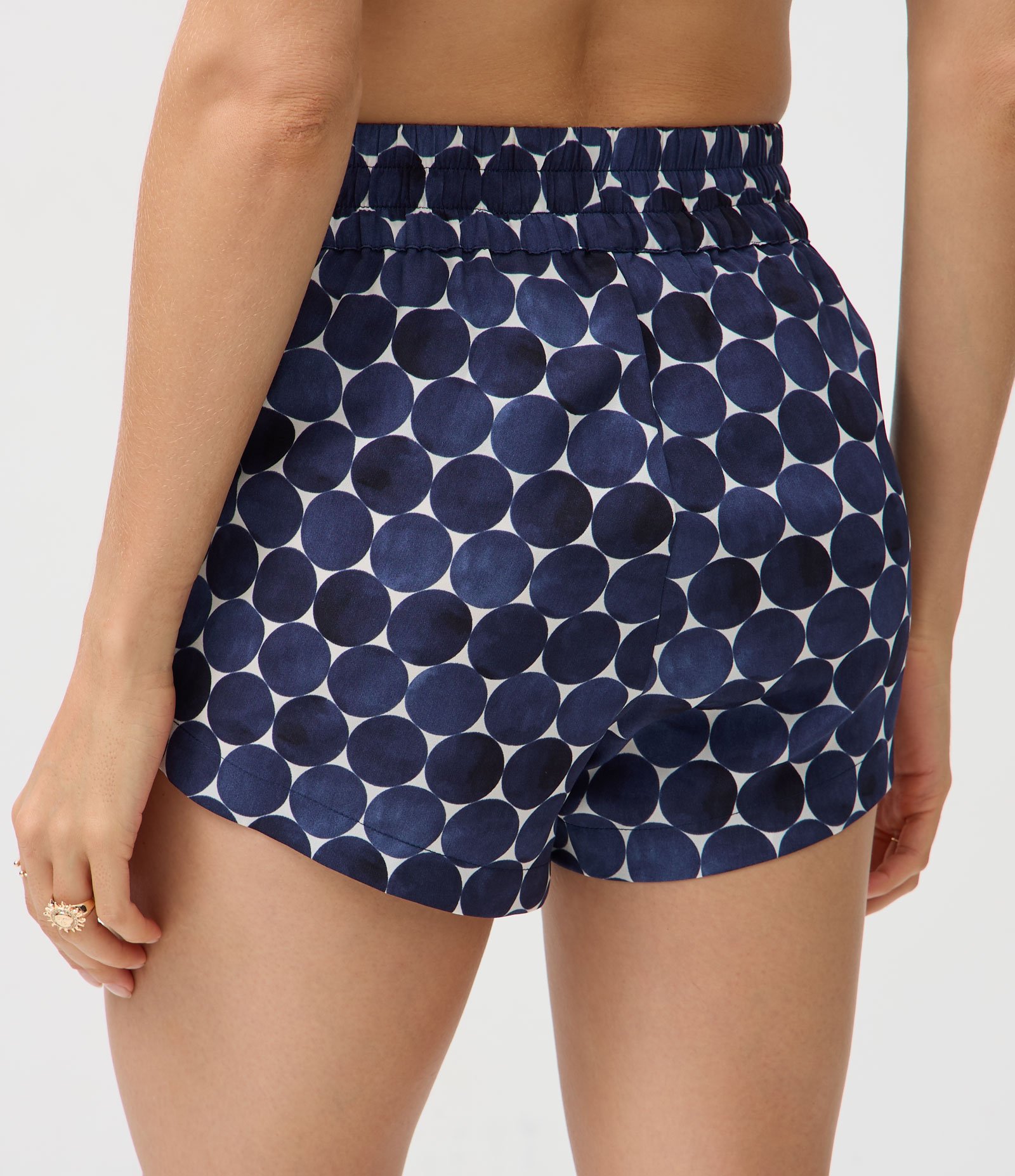 Short Chiffon Poá com Amarração Azul 4