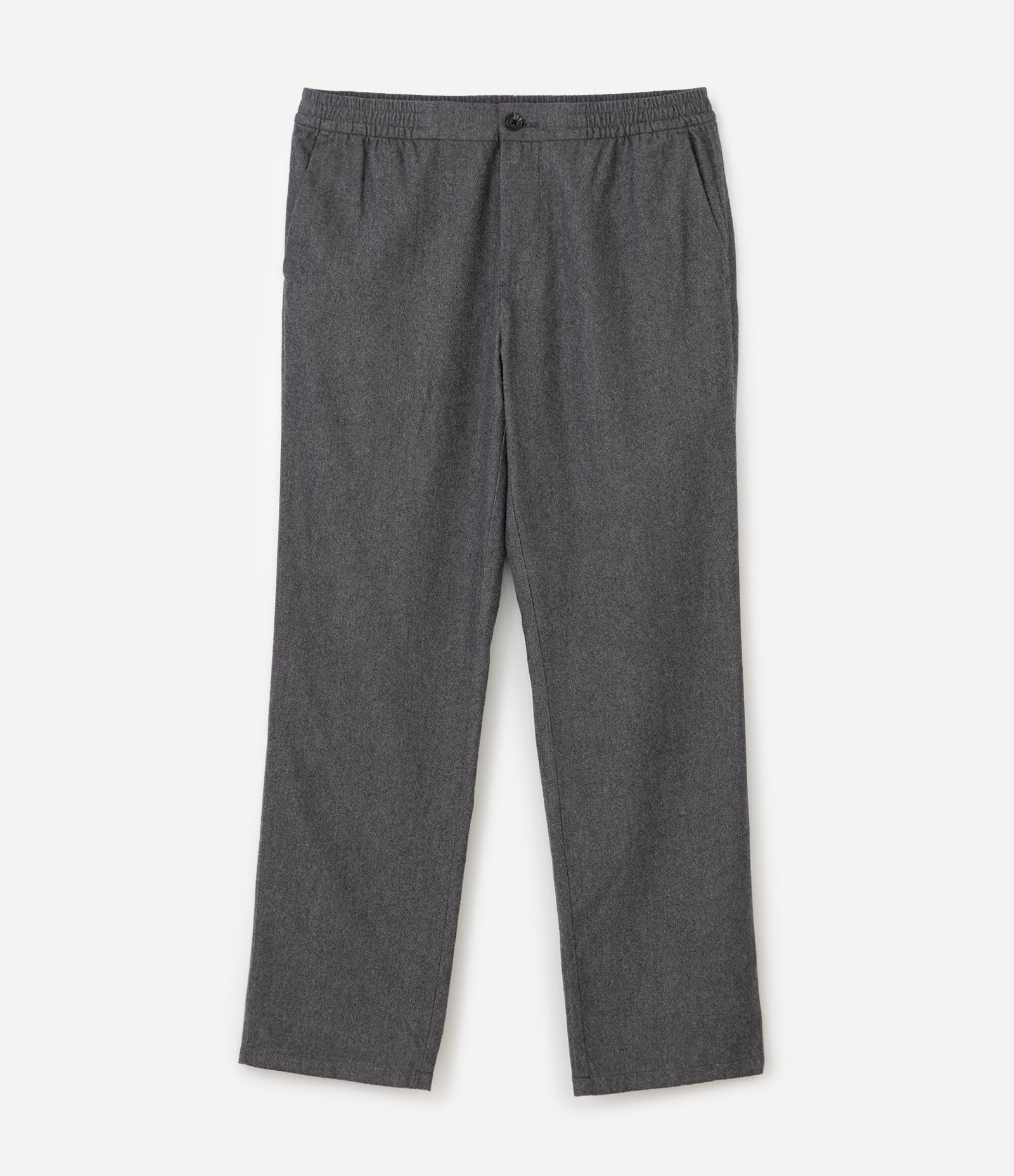 Calça Reta Polyvelour com Cós Elástico Cinza 5