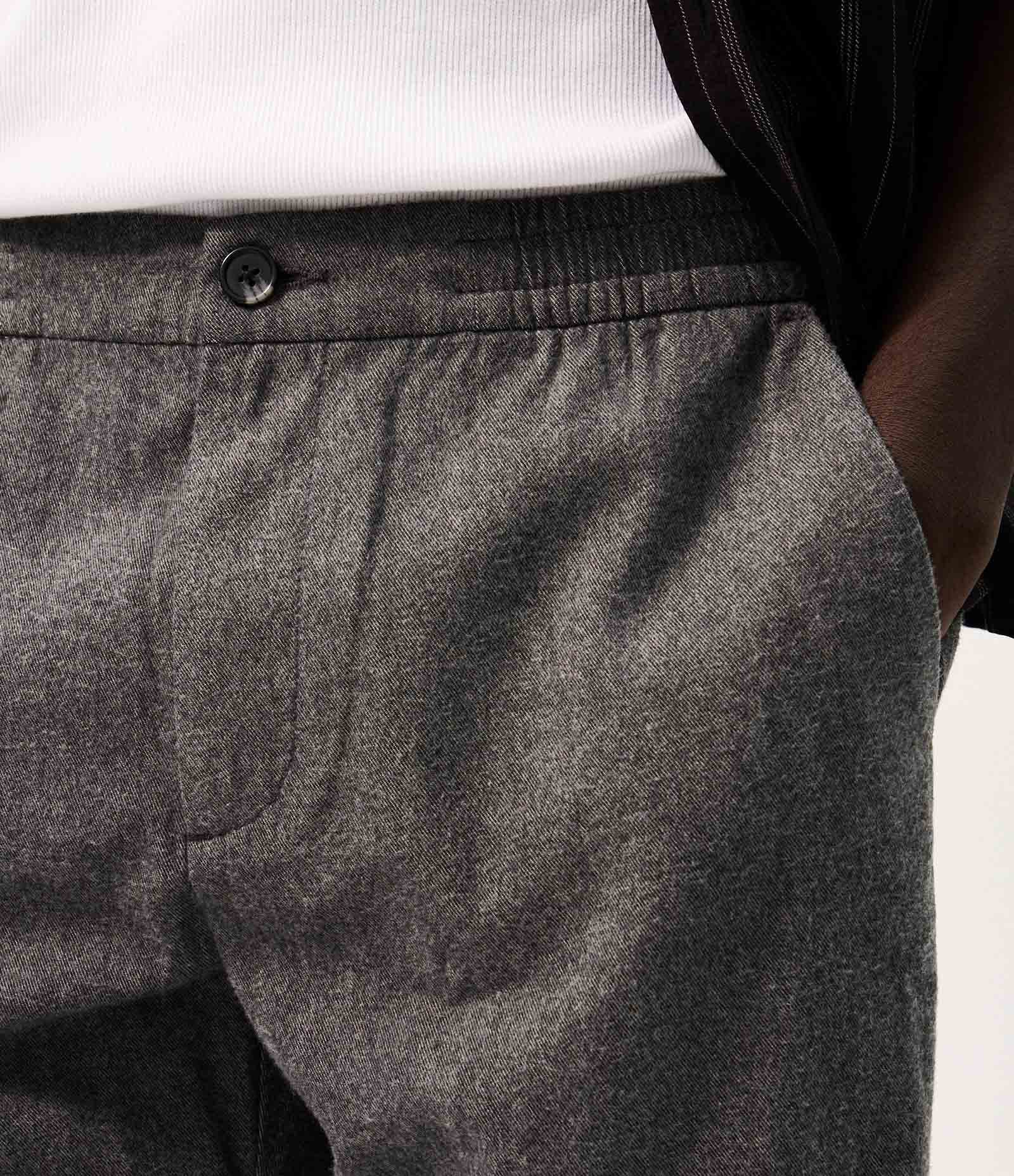 Calça Reta Polyvelour com Cós Elástico Cinza 3