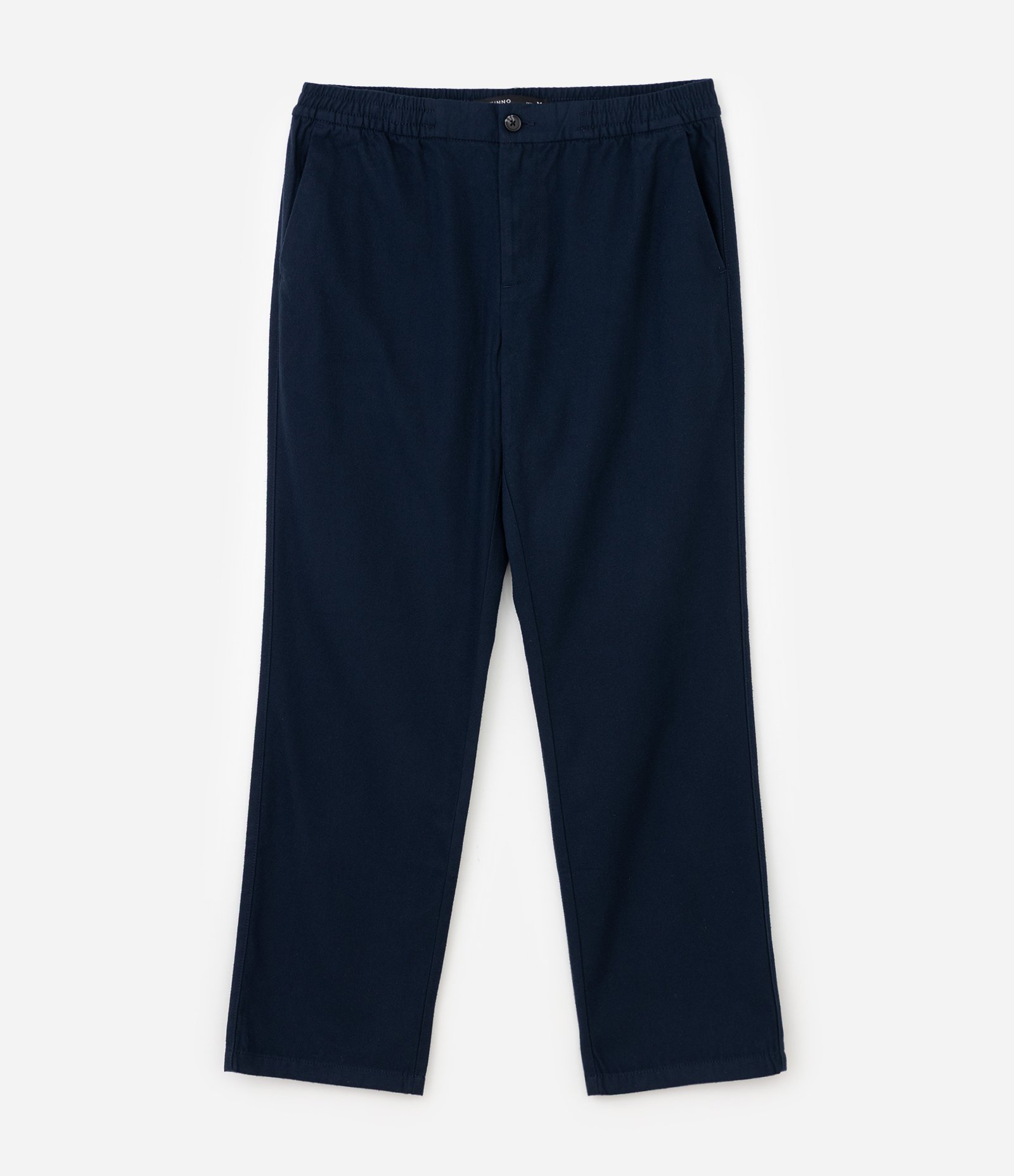 Calça Reta Polyvelour com Cós Elástico Azul 5