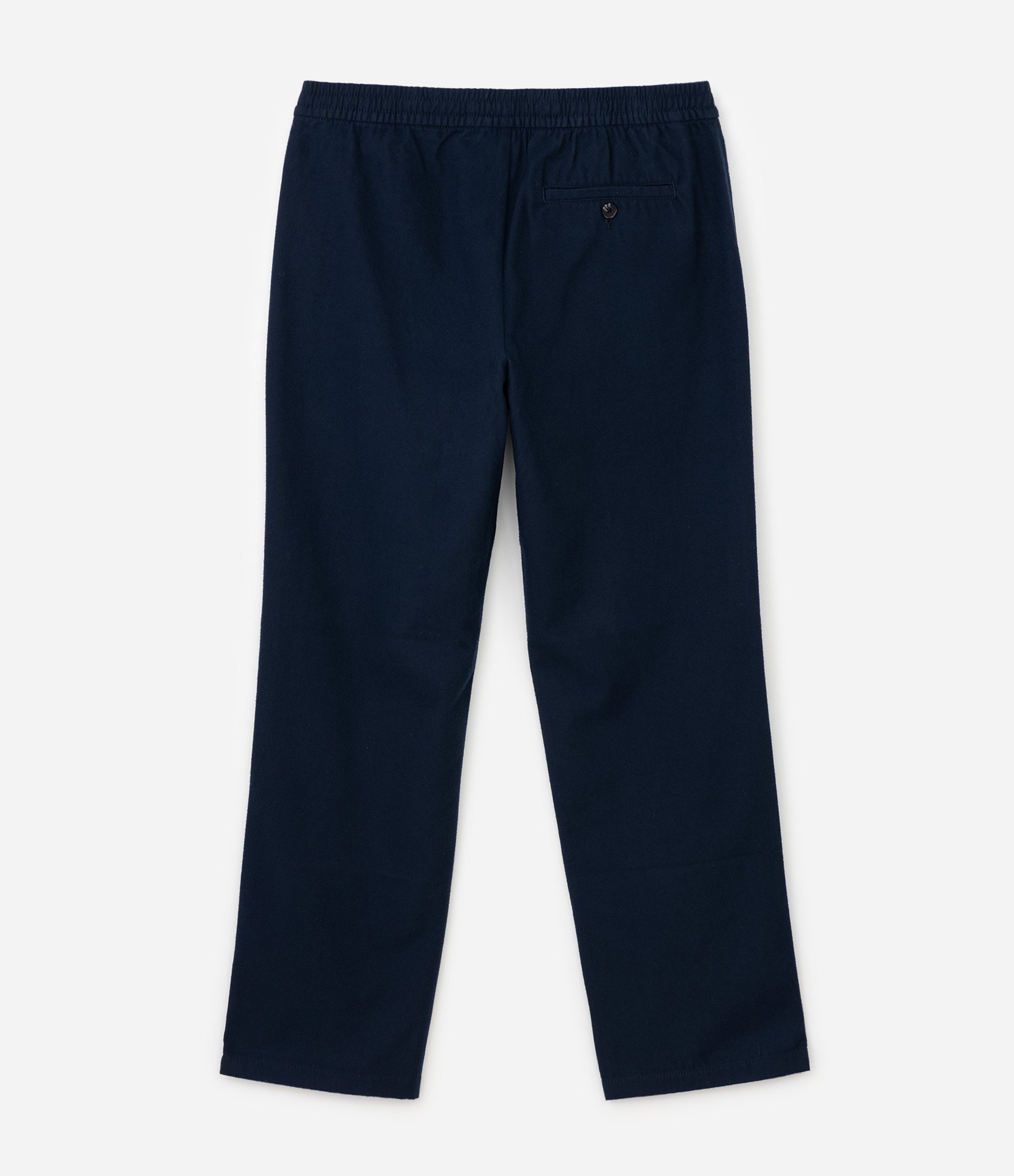 Calça Reta Polyvelour com Cós Elástico Azul 6