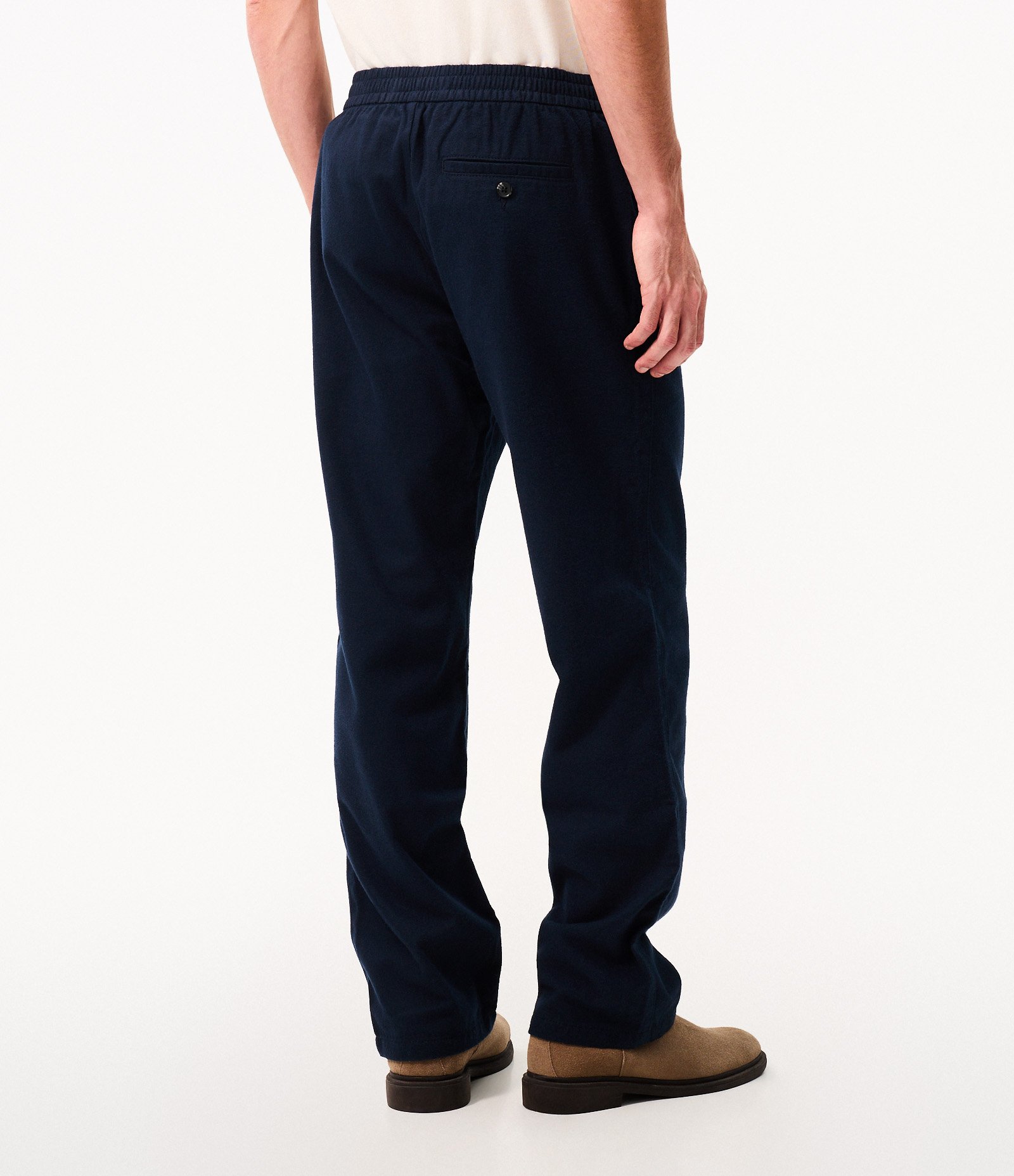 Calça Reta Polyvelour com Cós Elástico Azul 3