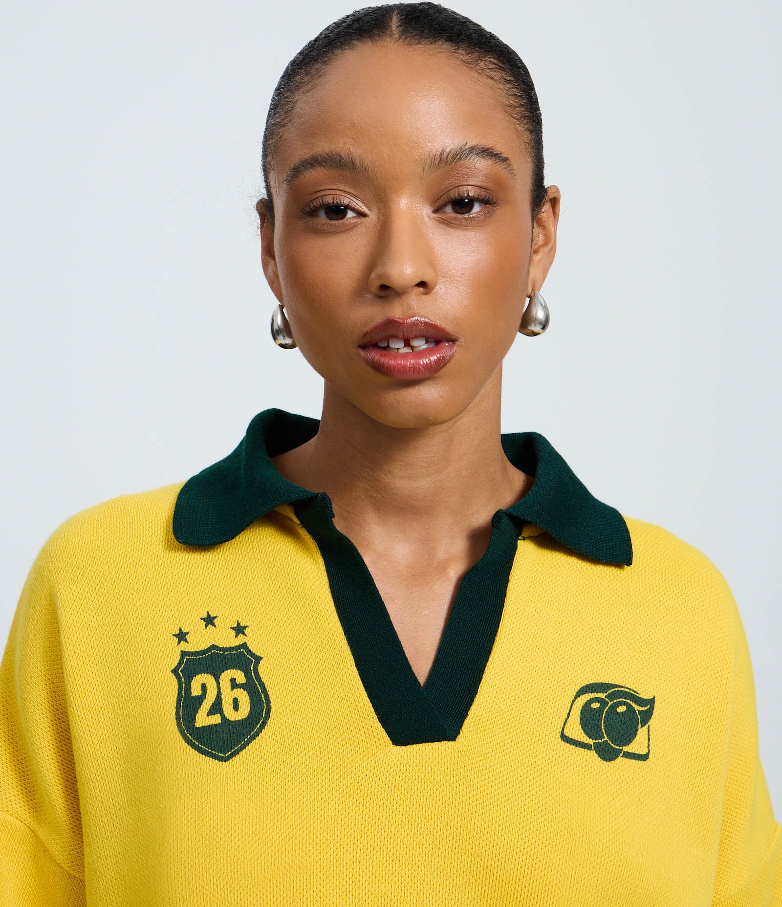 Camiseta Over em Tricô com Estampa Guaraná Brasil e Numero nas Costas Amarelo 3