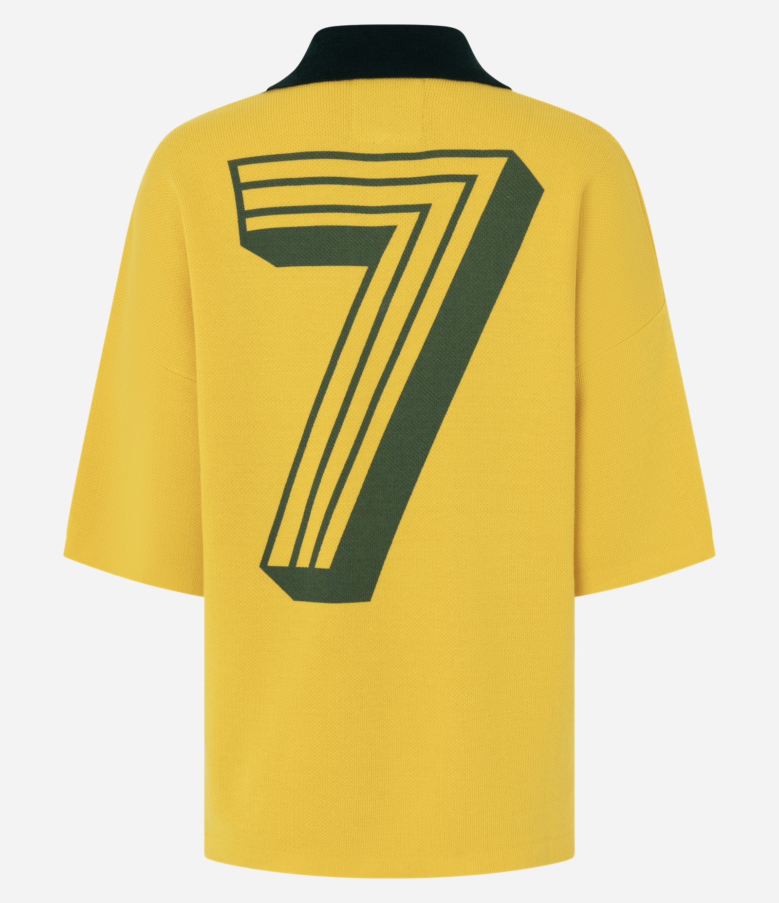Camiseta Over em Tricô com Estampa Guaraná Brasil e Numero nas Costas Amarelo 7