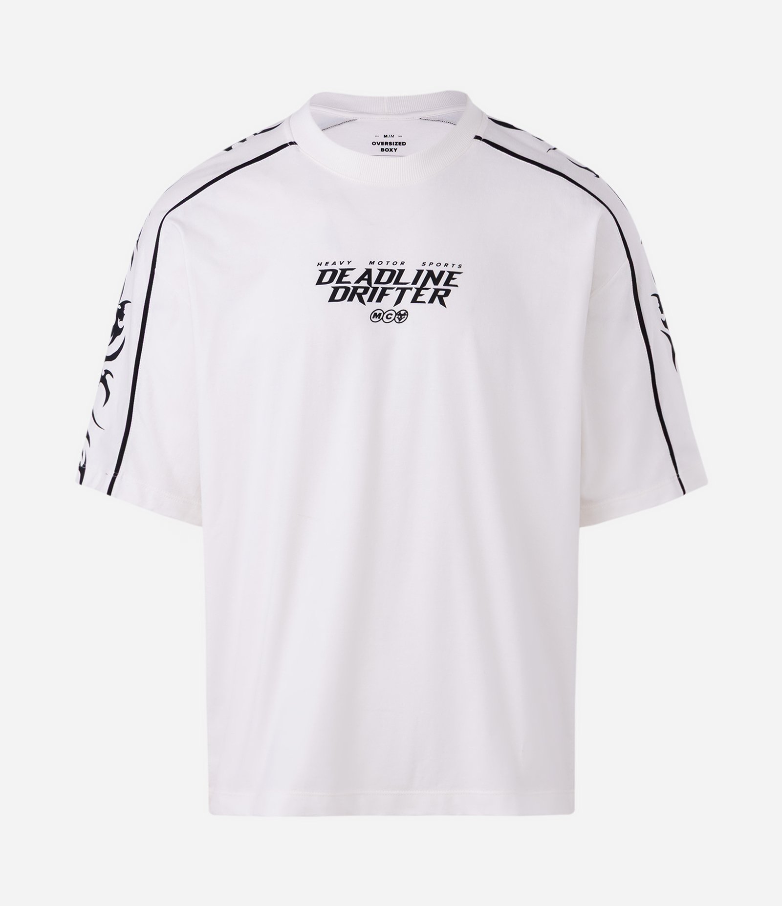 Camiseta Boxy Deadline Drifter com Caveiras Branco 4