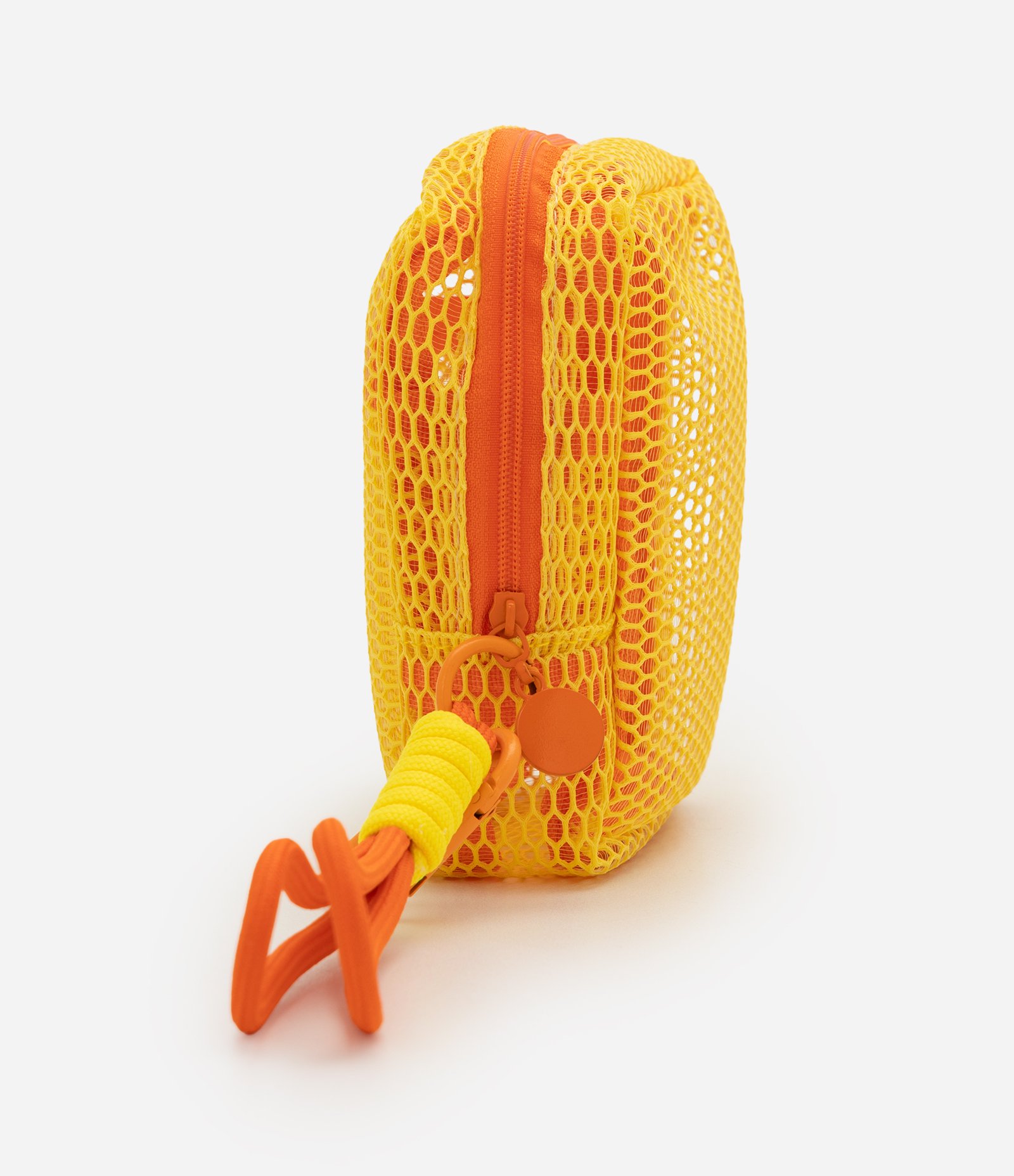 Mini Necessaire com Alça e Tela Vazada Amarelo 2