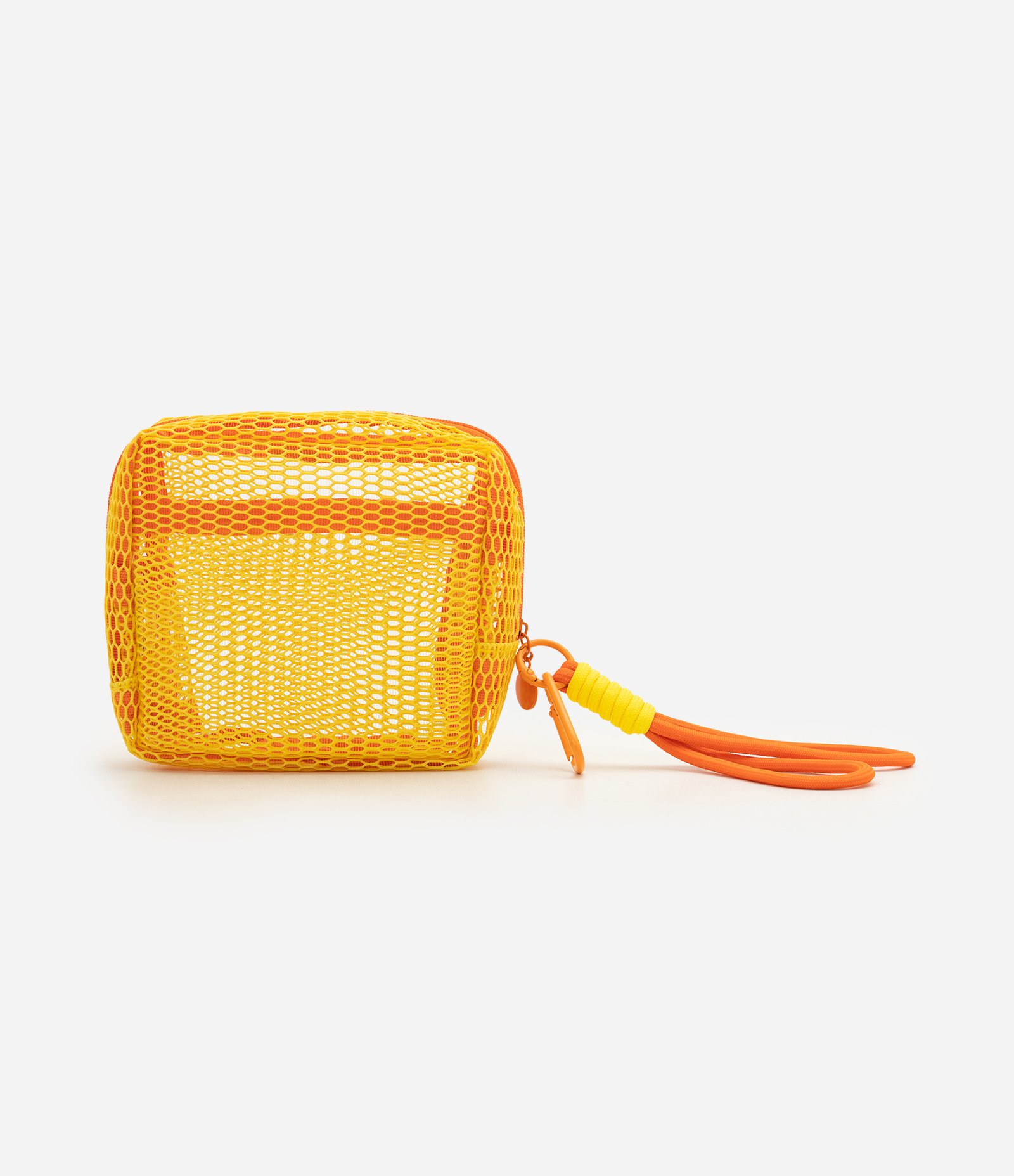 Mini Necessaire com Alça e Tela Vazada Amarelo 3