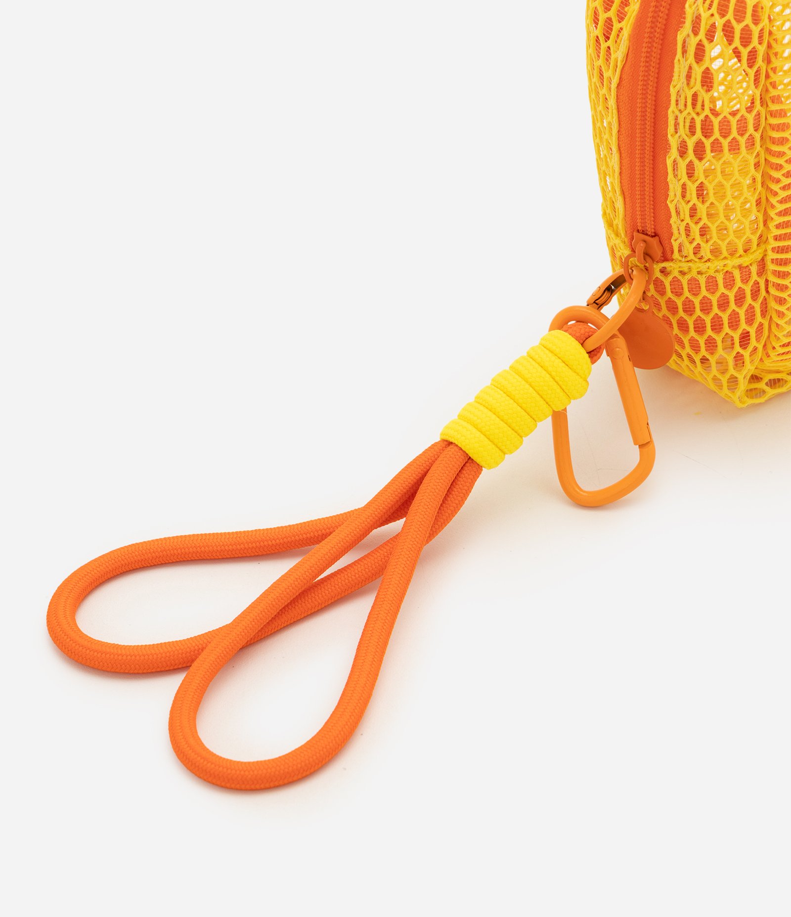 Mini Necessaire com Alça e Tela Vazada Amarelo 5