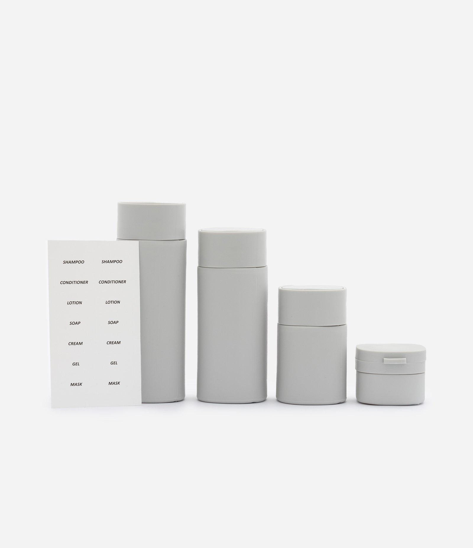Kit Viagem Minimalista com Frascos Variados Cinza 3