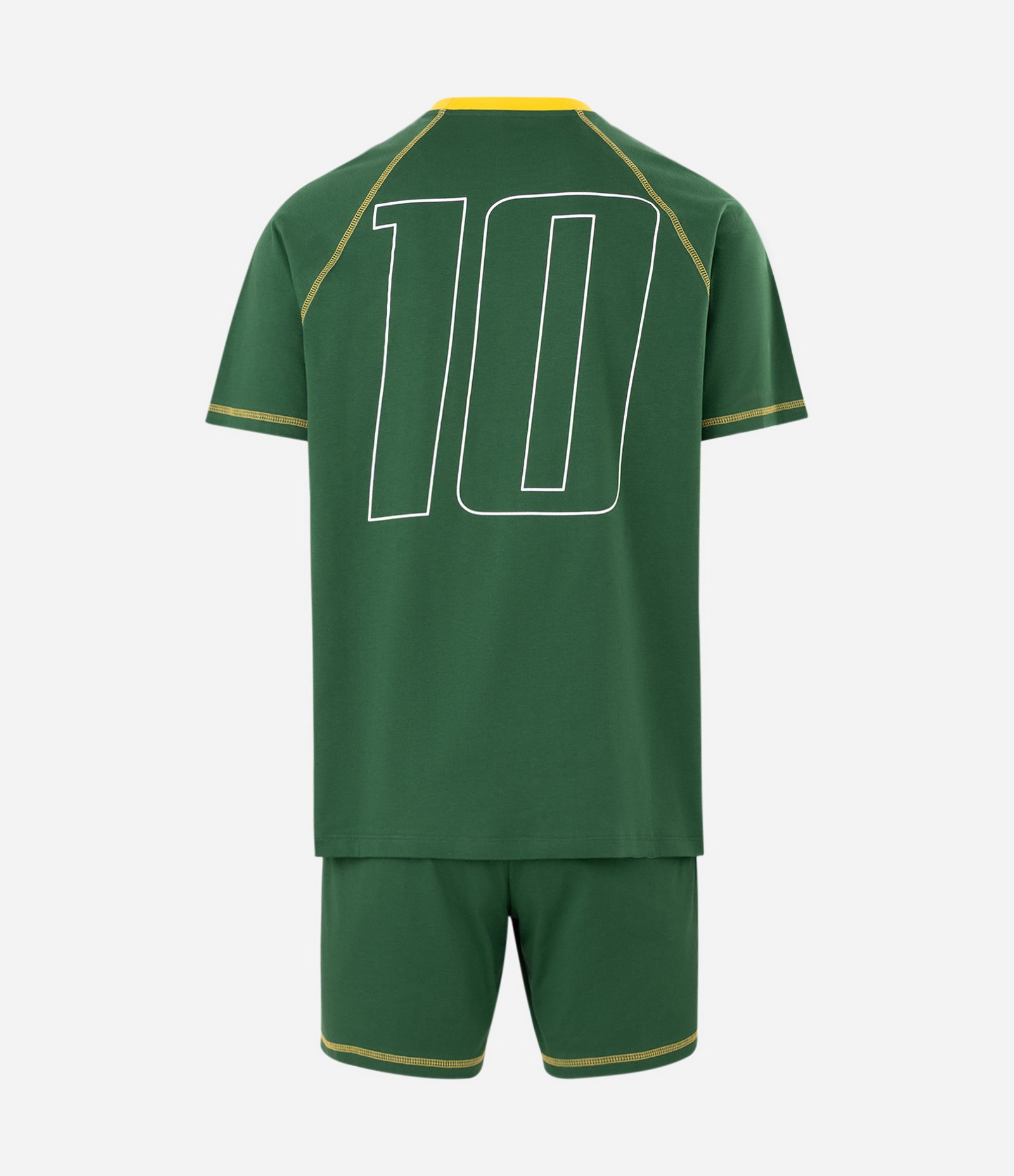 Pijama Curto em Algodão Estampa Brasil Verde 5