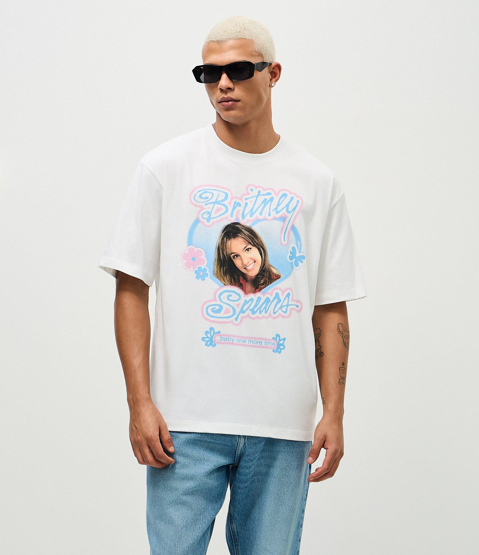 Camiseta Boxy Cropped Britney Spears Off White 3