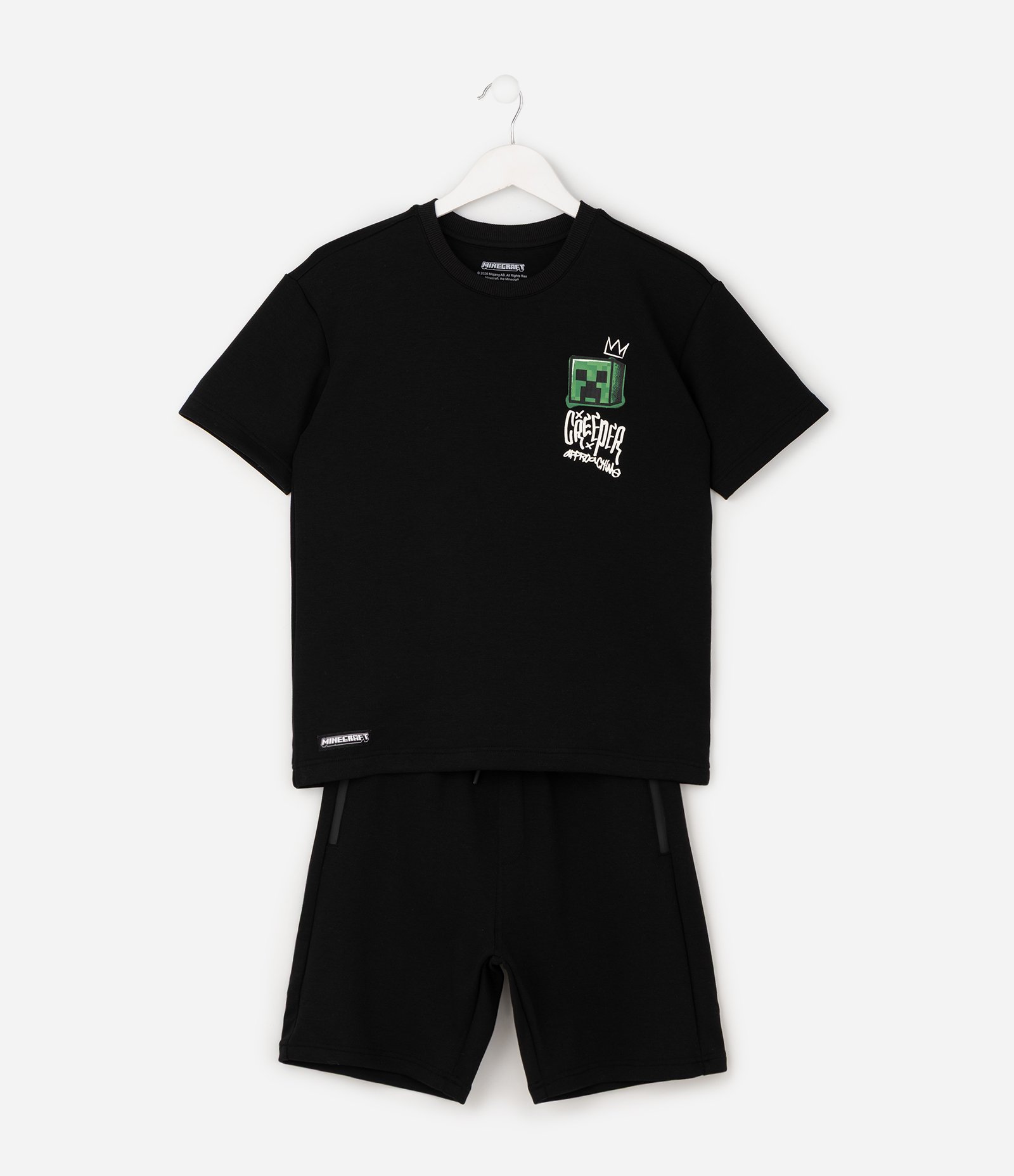Conjunto Infantil Tech Fleece Minecraft com Bolso Fusionado - tam 5 a 14 Anos Preto 2