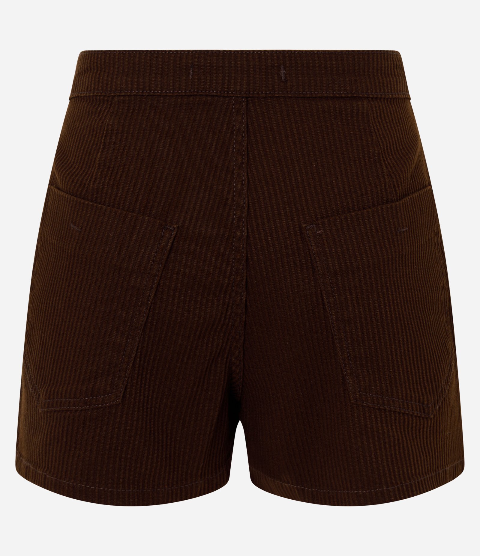 Short Saia em Veludo Cotelê com Botões Marrom Café 7