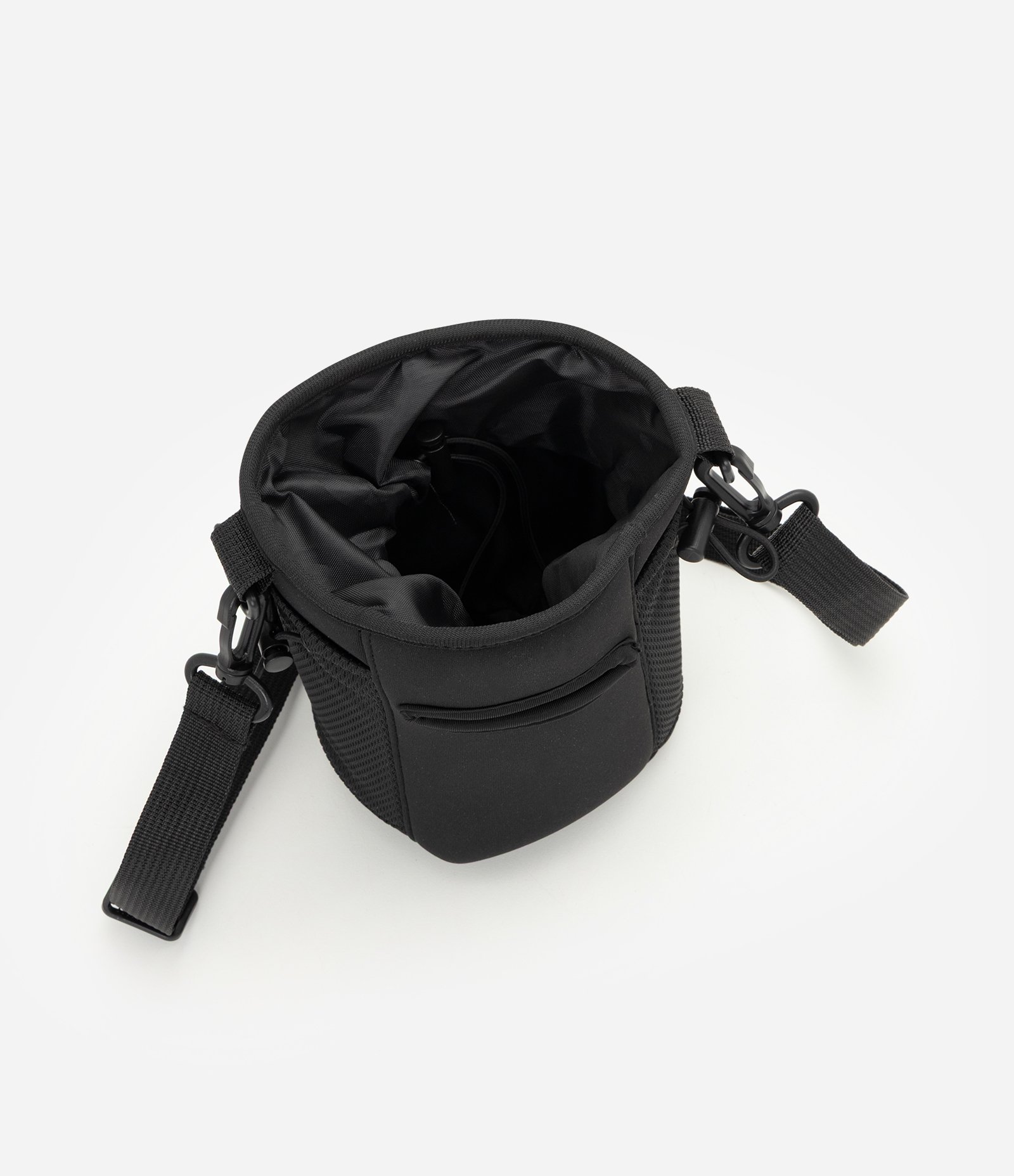 Porta Garrafa em Poliéster com Alça Ajustável e Bolso Externo Preto 5