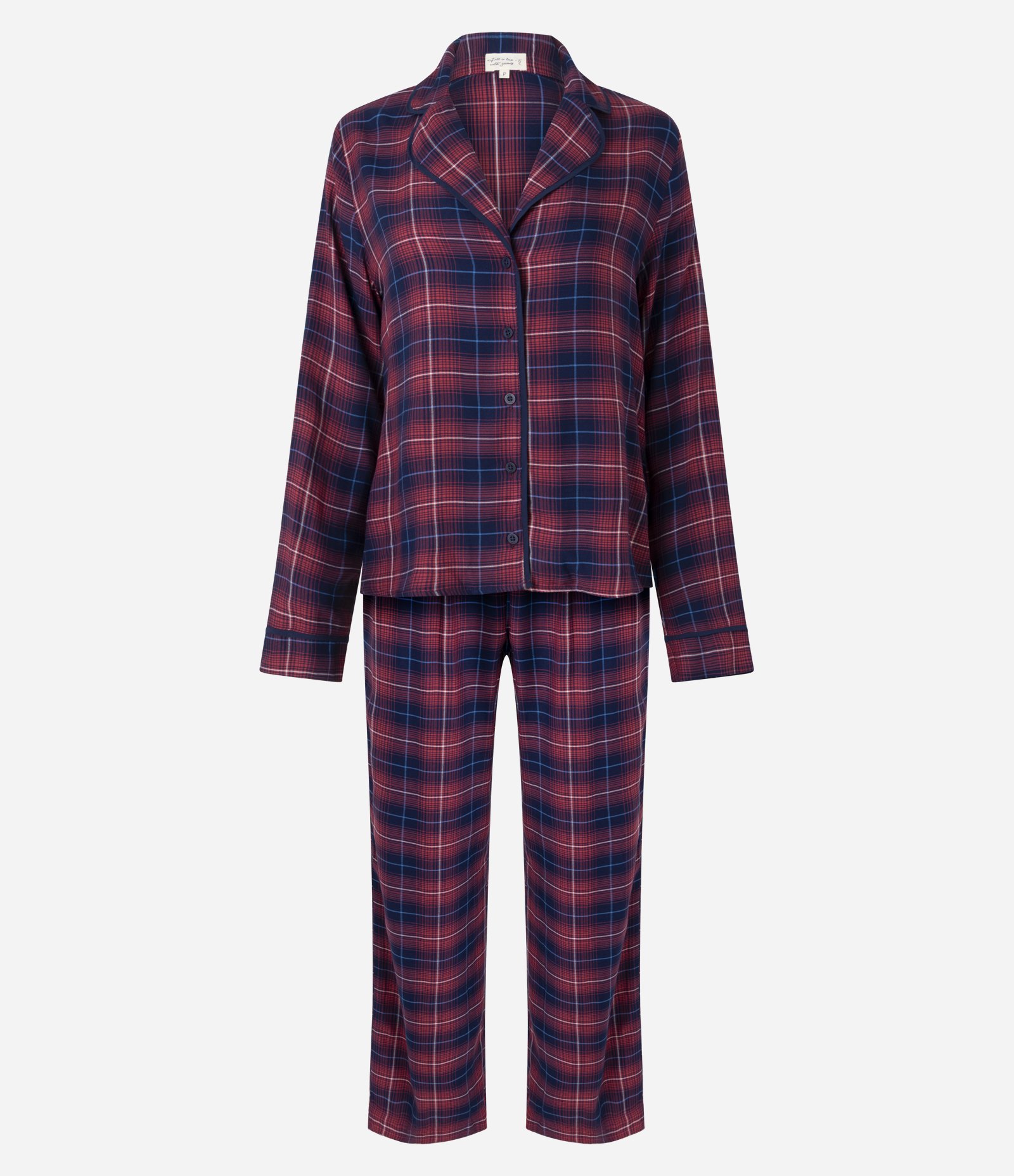 Pijama Longo Americano com Estampa Xadrez Fio Tinto Vermelho/Azul 4