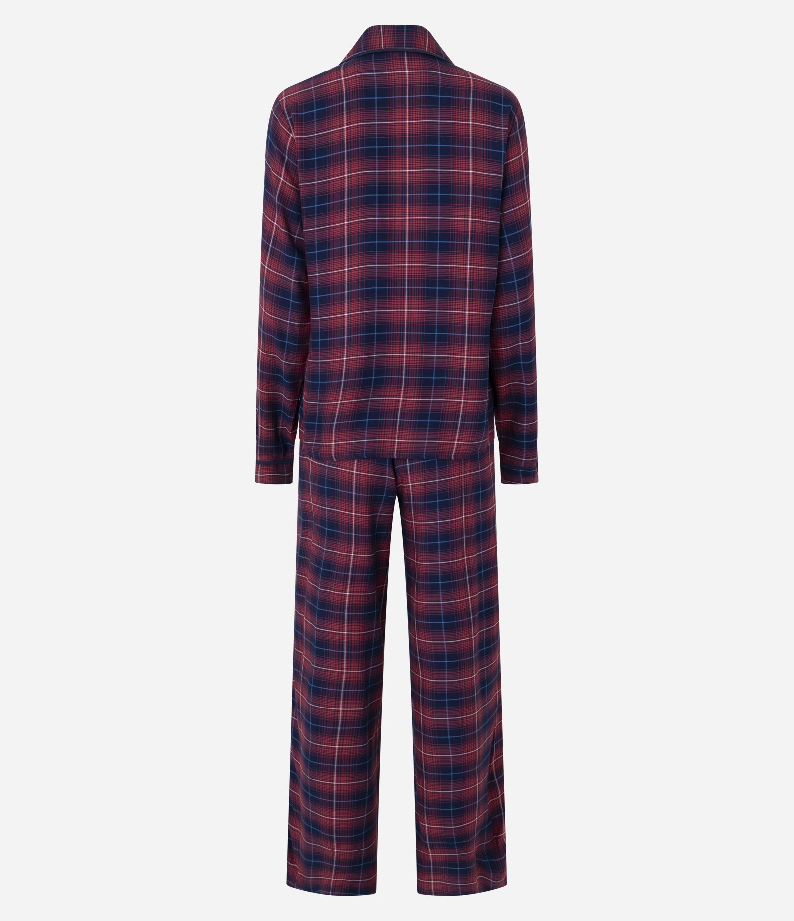 Pijama Longo Americano com Estampa Xadrez Fio Tinto Vermelho/Azul 5