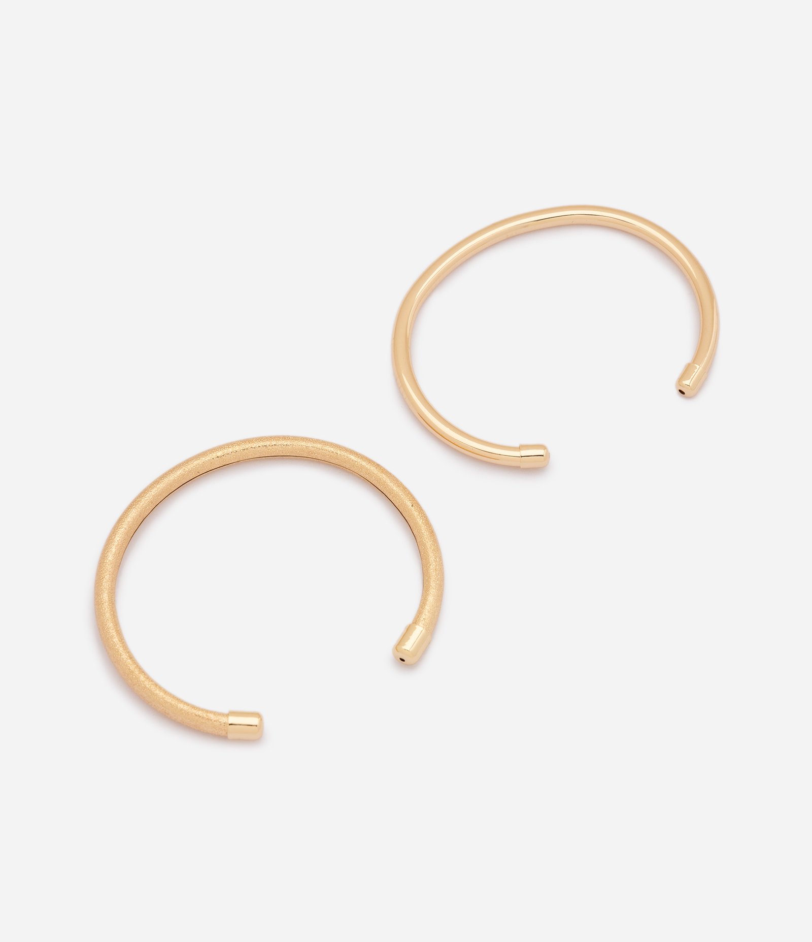 Kit de 02 Braceletes Rígidos Diamantado Dourado 1