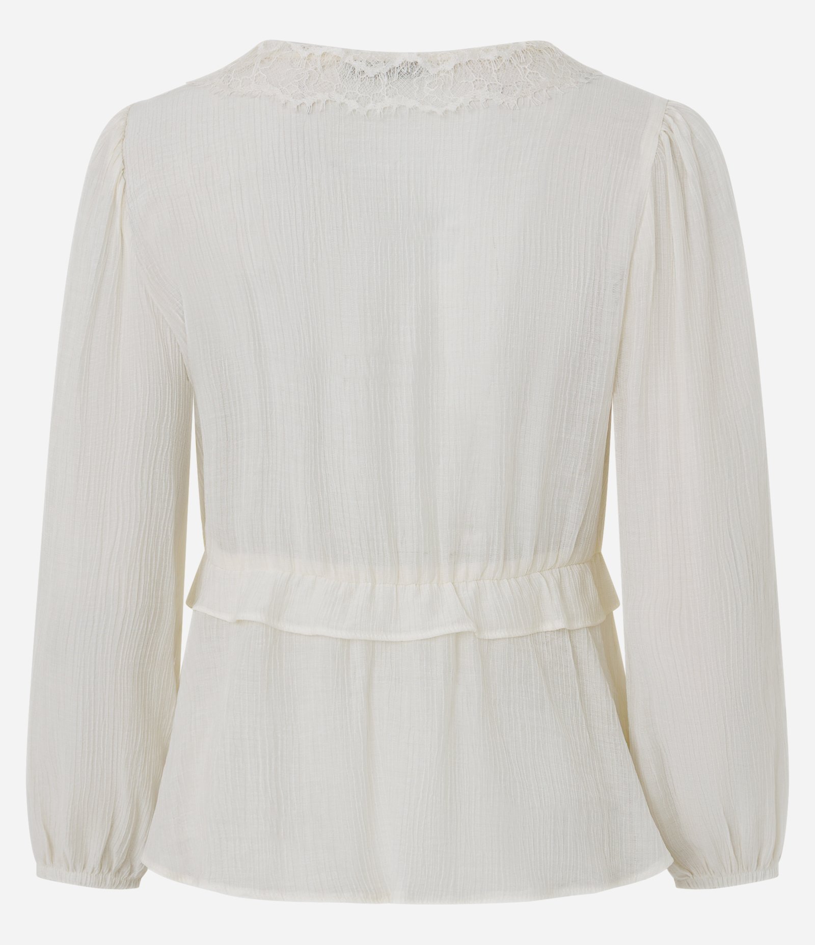 Blusa com Aplicação de Renda no Decote Branco 7