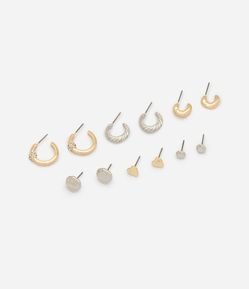 Kit 06 Brincos em Metal com Designs Variados