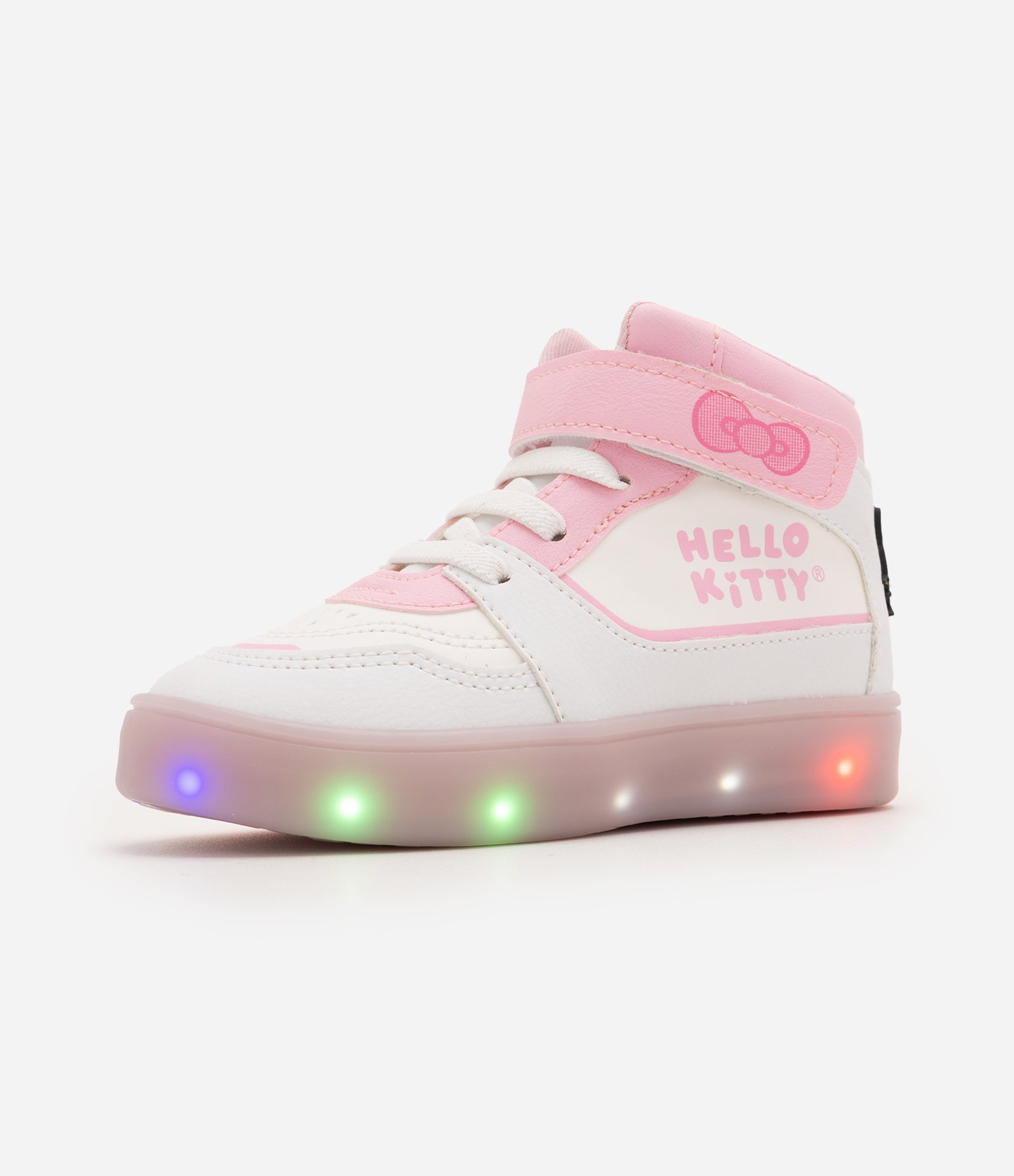 Tênis Abotinado Infantil com LED e Estampa Hello Kitty – Tam 20 a 27 Off White 1