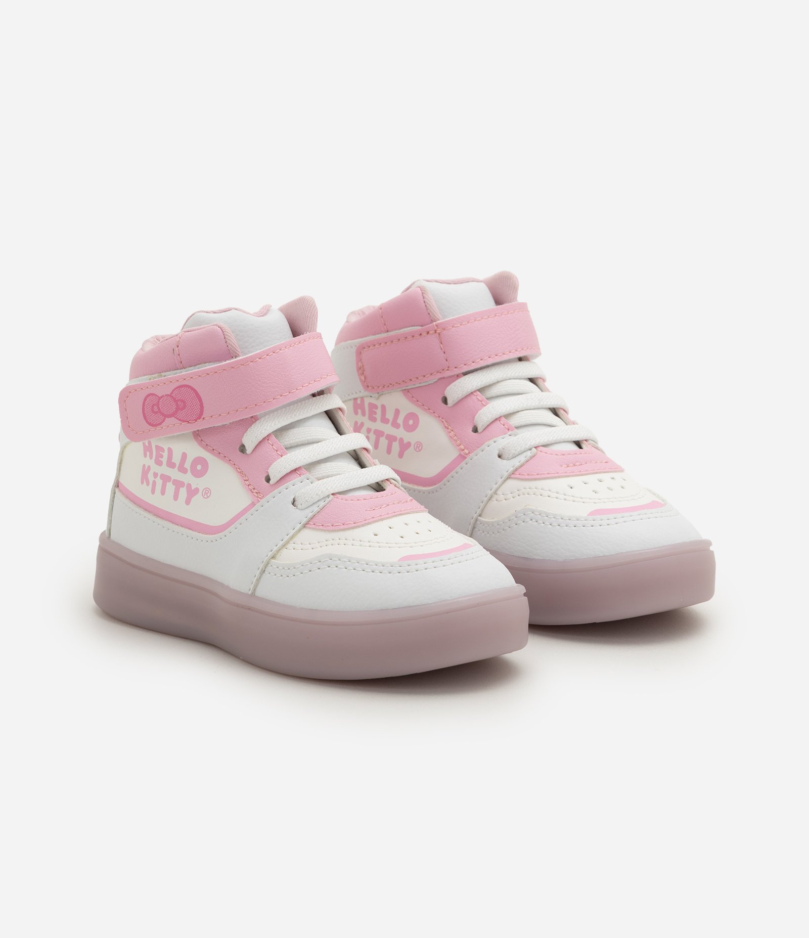 Tênis Abotinado Infantil com LED e Estampa Hello Kitty – Tam 20 a 27 Off White 2
