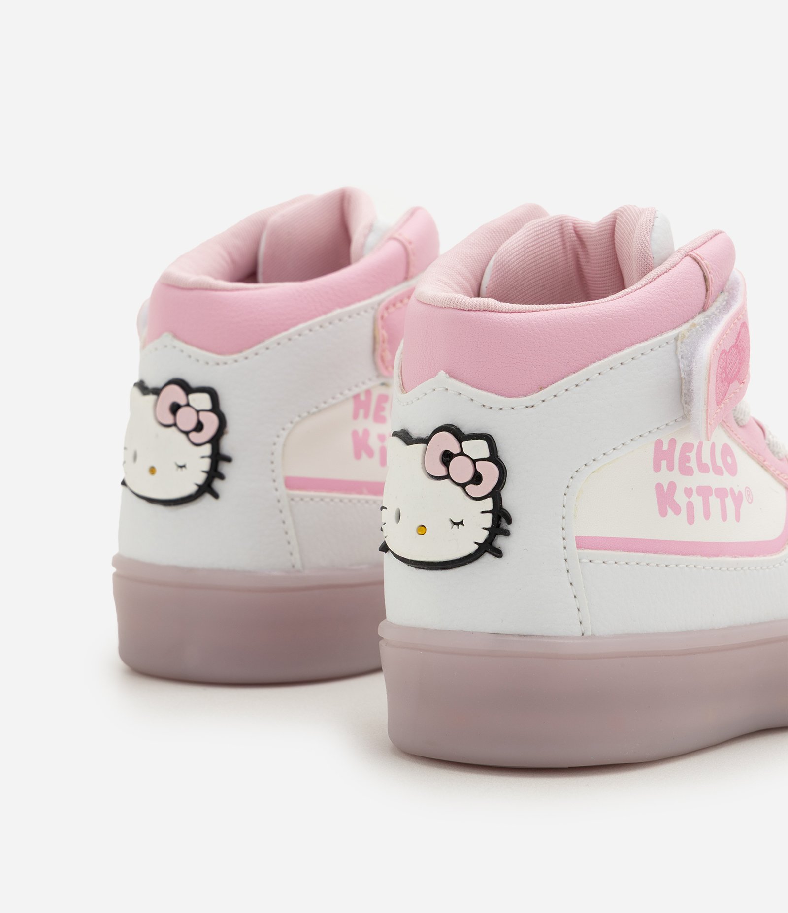 Tênis Abotinado Infantil com LED e Estampa Hello Kitty – Tam 20 a 27 Off White 5