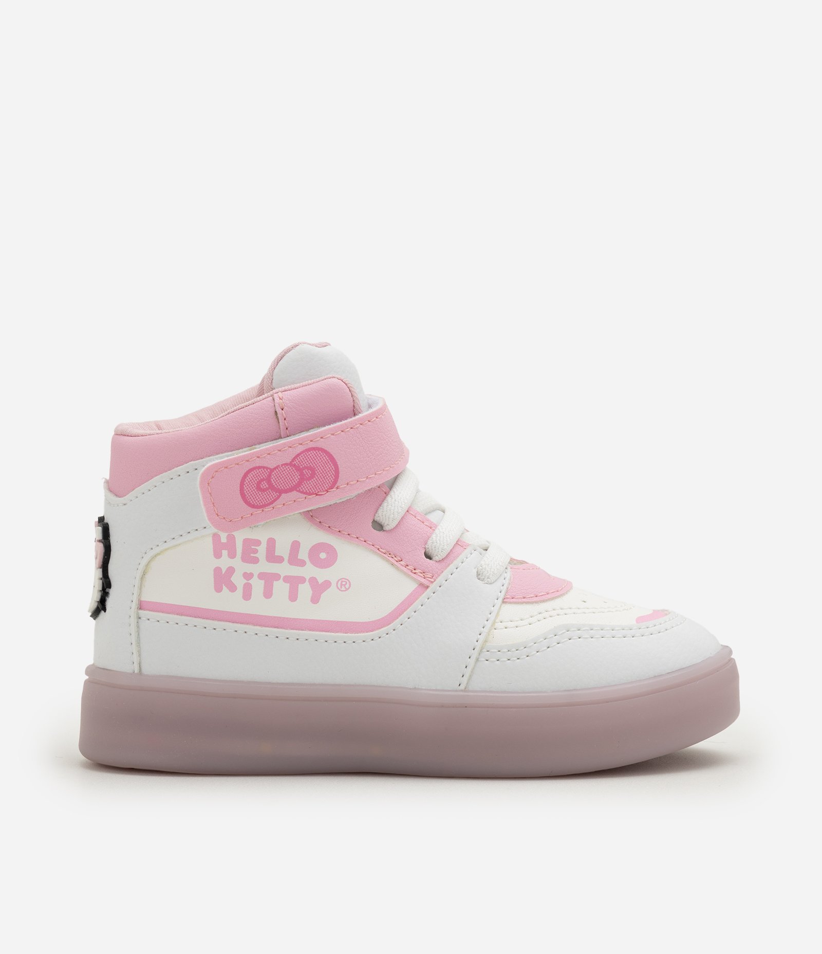 Tênis Abotinado Infantil com LED e Estampa Hello Kitty – Tam 20 a 27 Off White 6