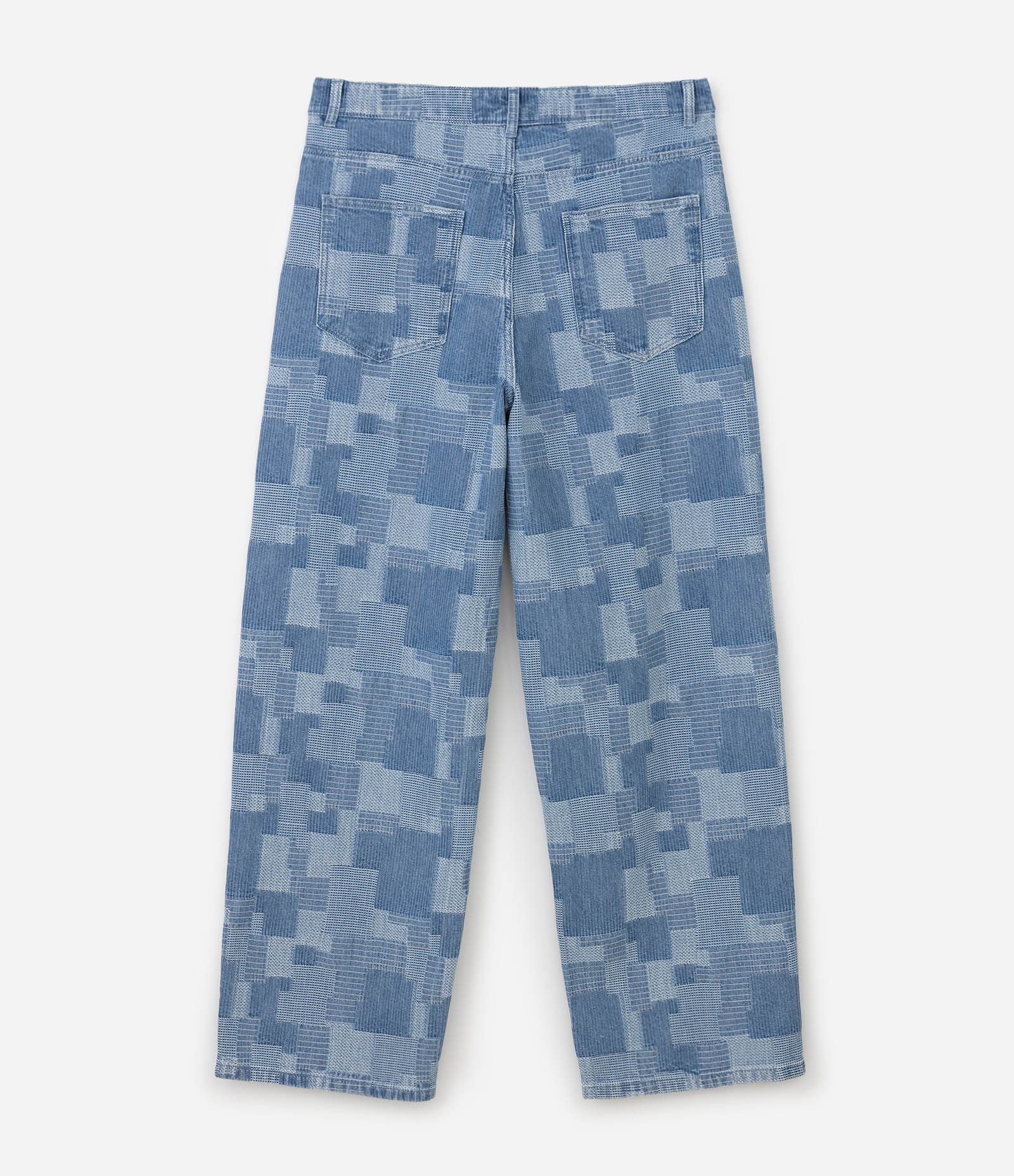 Calça Super Baggy em Jeans com Jacquard Azul 6