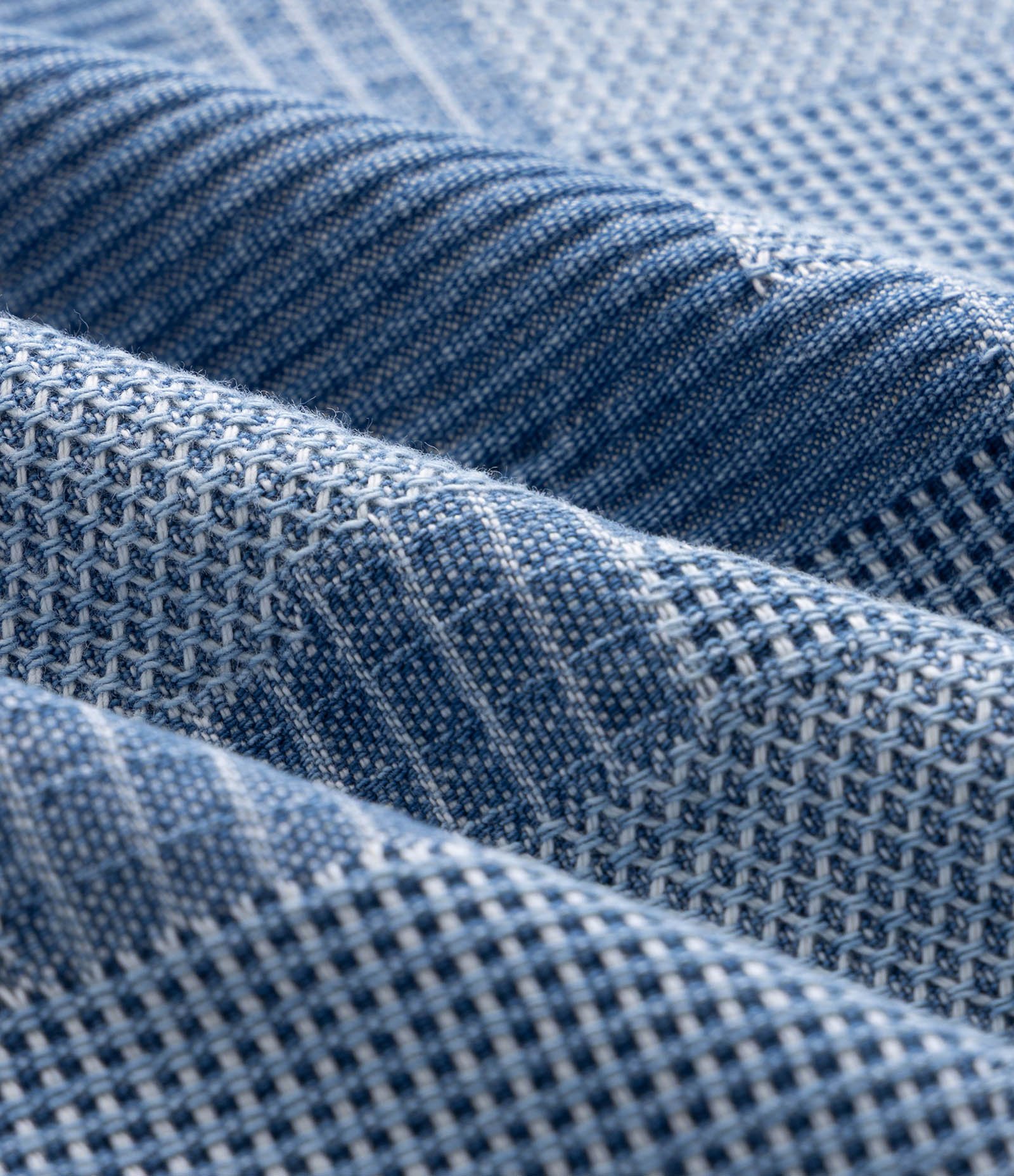 Camisa Boxy em Jeans Jacquard com Zíper Azul 7