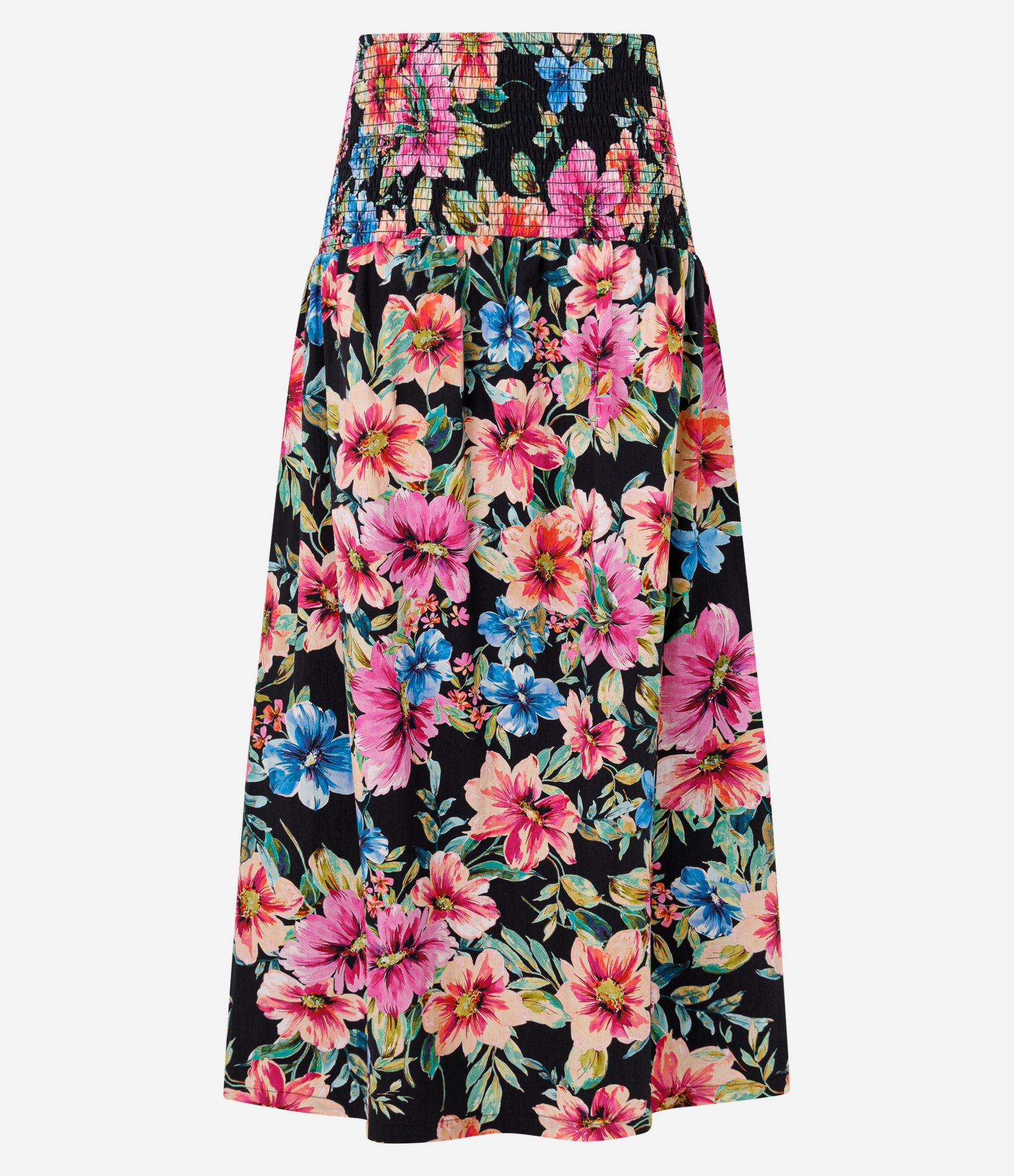 Saia Midi em Tricoline com Estampa Floral e Drapeado na Cintura Rosa 6