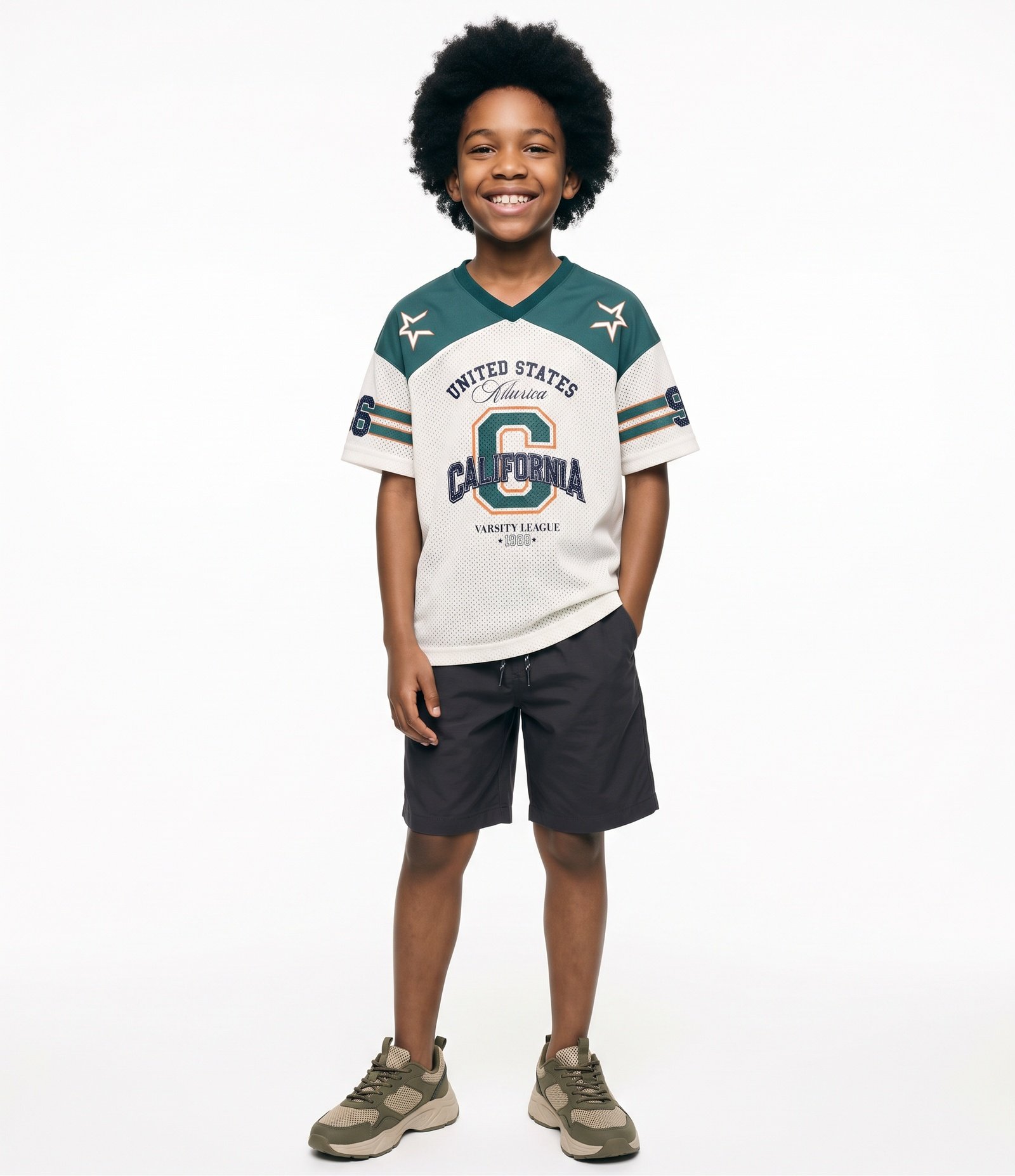 Camiseta Infantil Estampa Football Americano California Oversized - Tam 5 a 14 Anos Branco 1