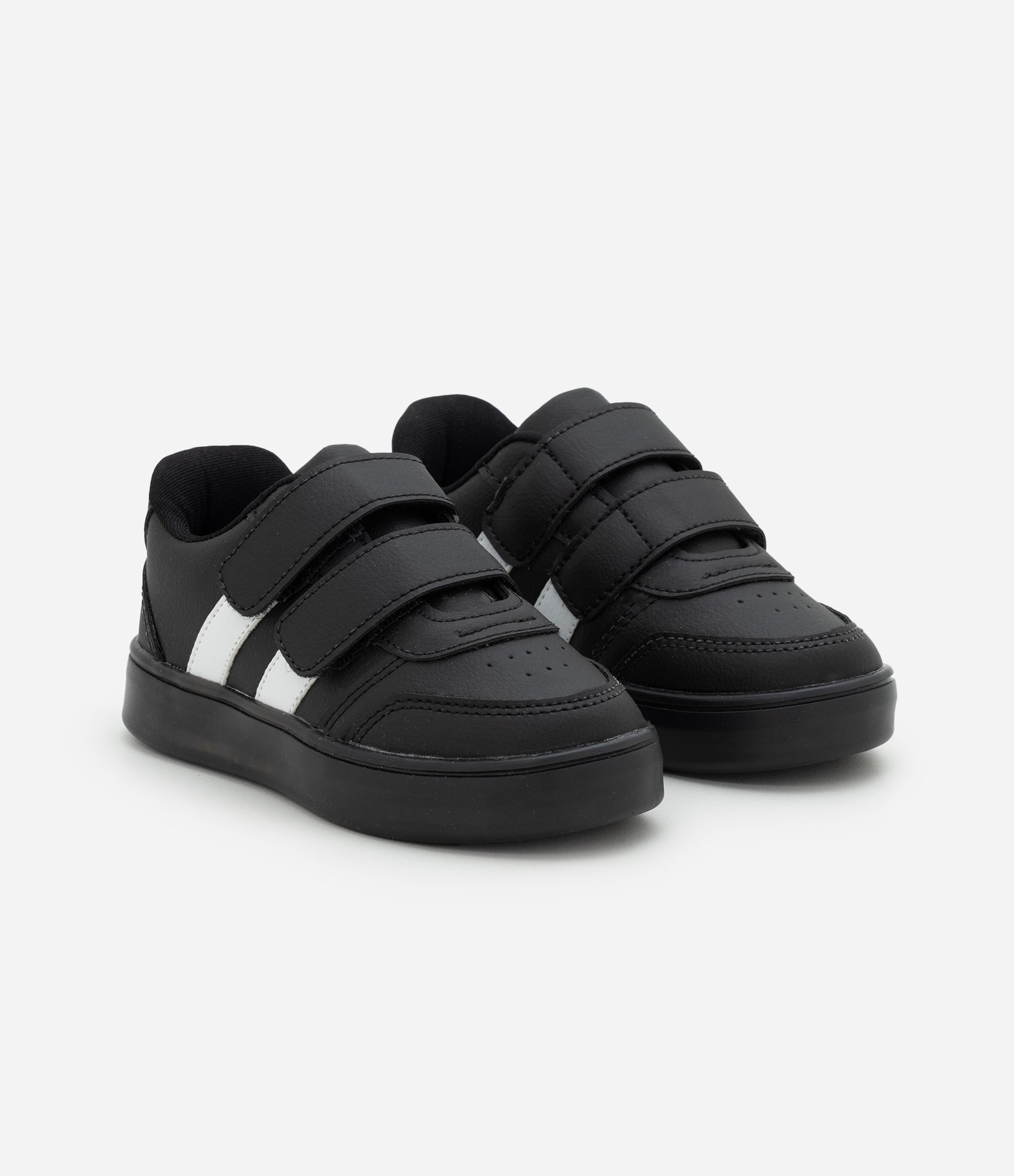 Tênis Infantil Casual com Velcro e Luzes LED – Tam 20 a 27 Preto 6
