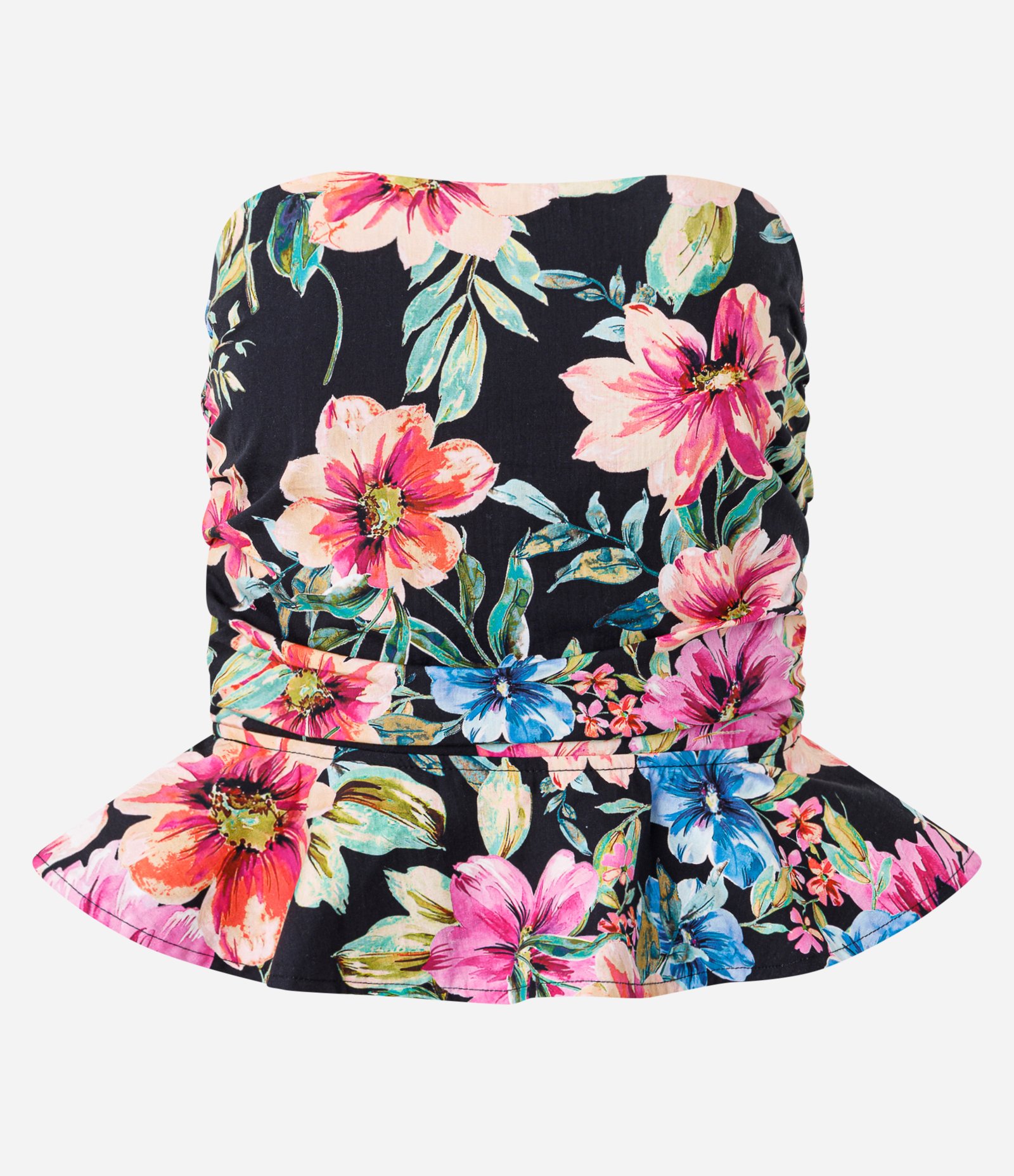 Blusa Tomara que Caia em Tricoline com Estampa Floral e Drapeado Rosa 6