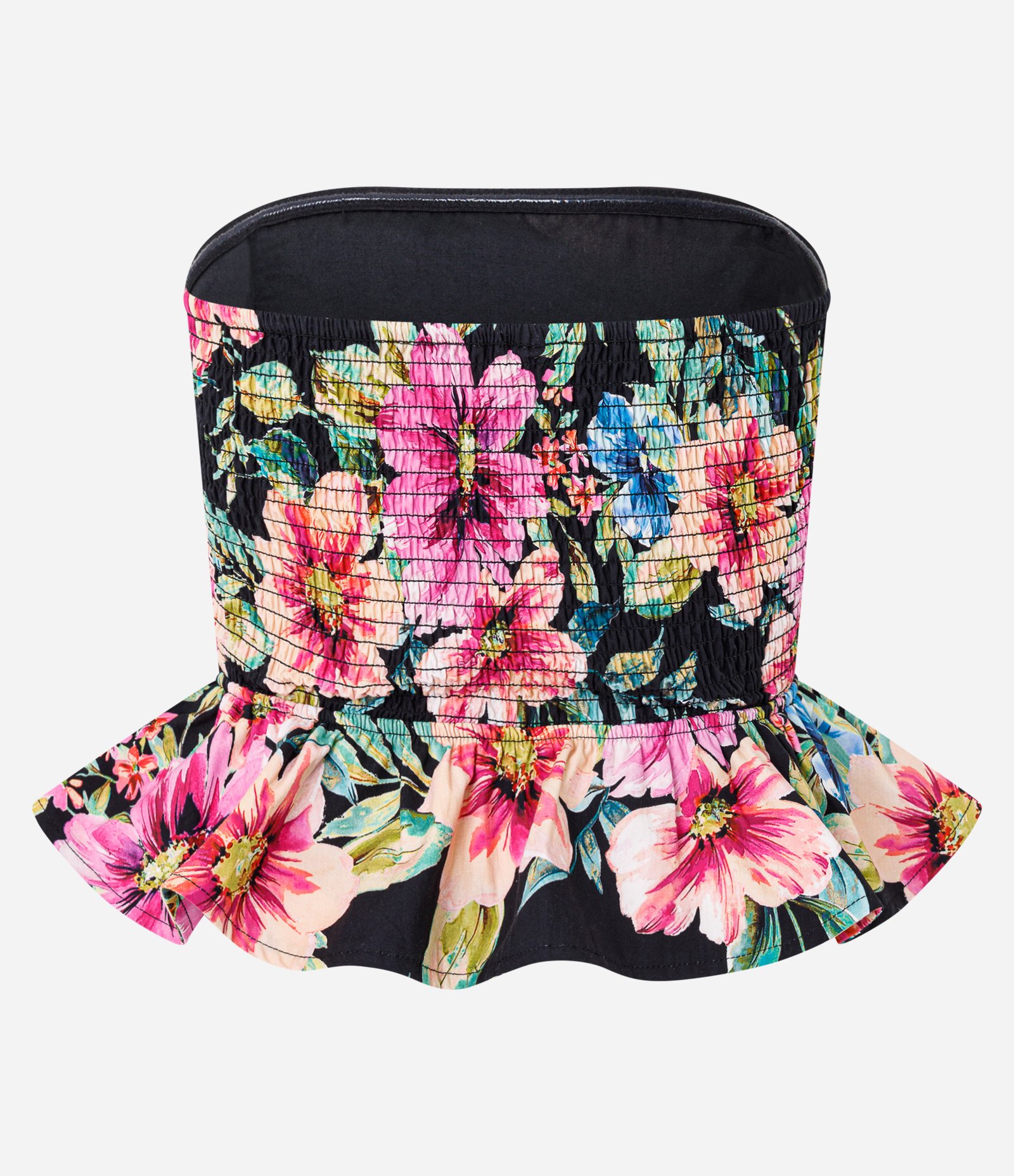 Blusa Tomara que Caia em Tricoline com Estampa Floral e Drapeado Rosa 7