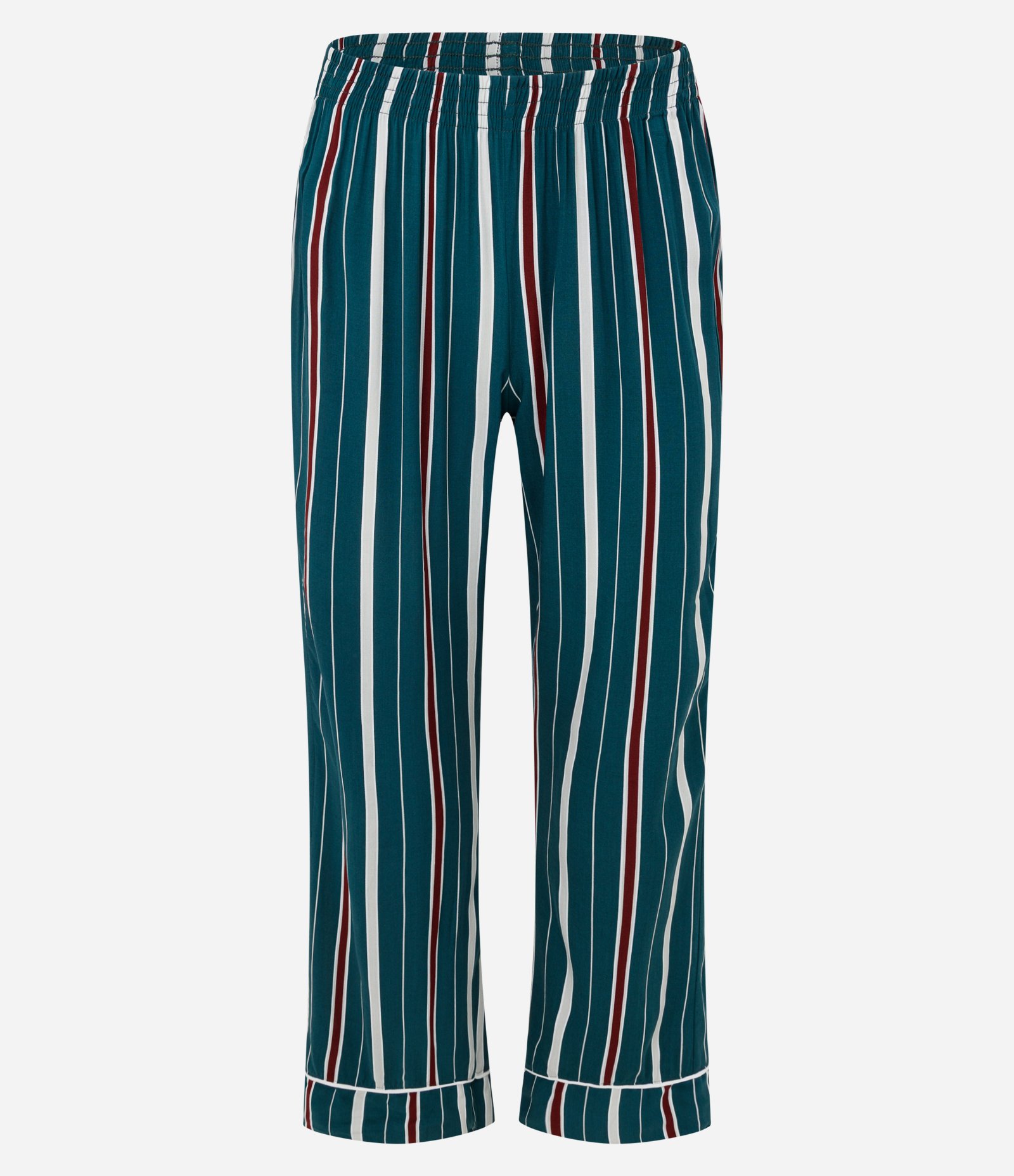 Pijama Longo Americano em Viscose com Estampa de Listras Verde 6