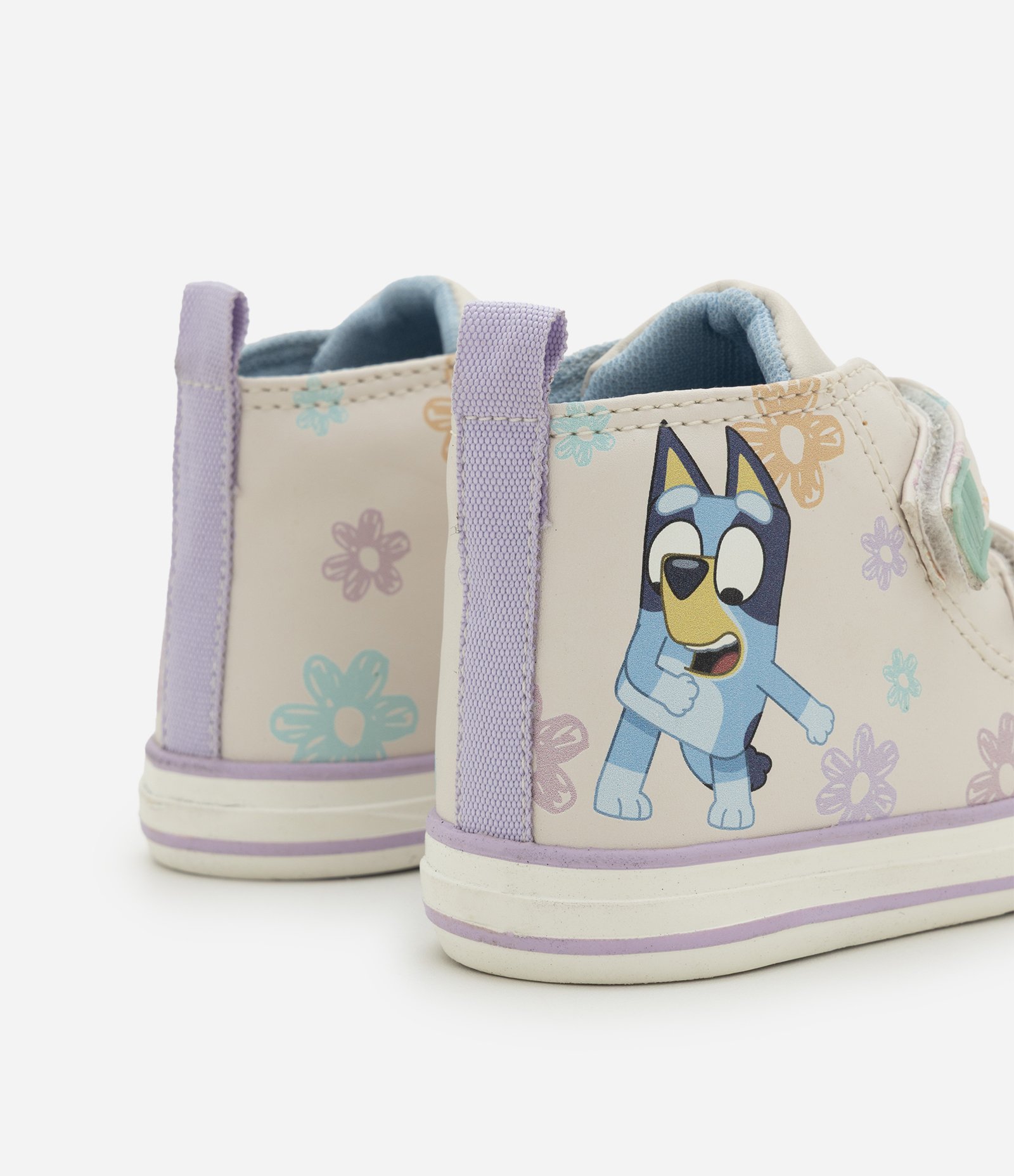 Tênis Infantil Abotinado com Estampa Bluey Floral – Tam 20 a 27 Off White 2