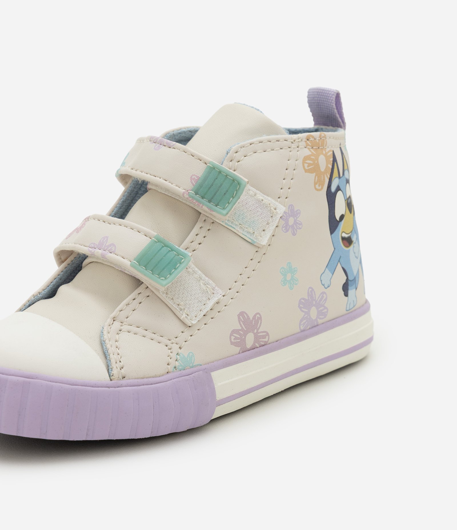 Tênis Infantil Abotinado com Estampa Bluey Floral – Tam 20 a 27 Off White 3