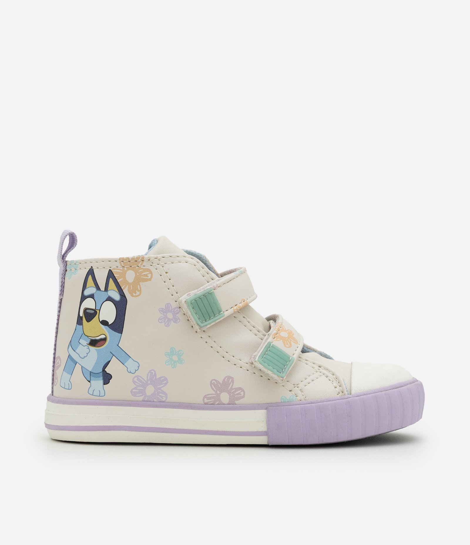 Tênis Infantil Abotinado com Estampa Bluey Floral – Tam 20 a 27 Off White 6