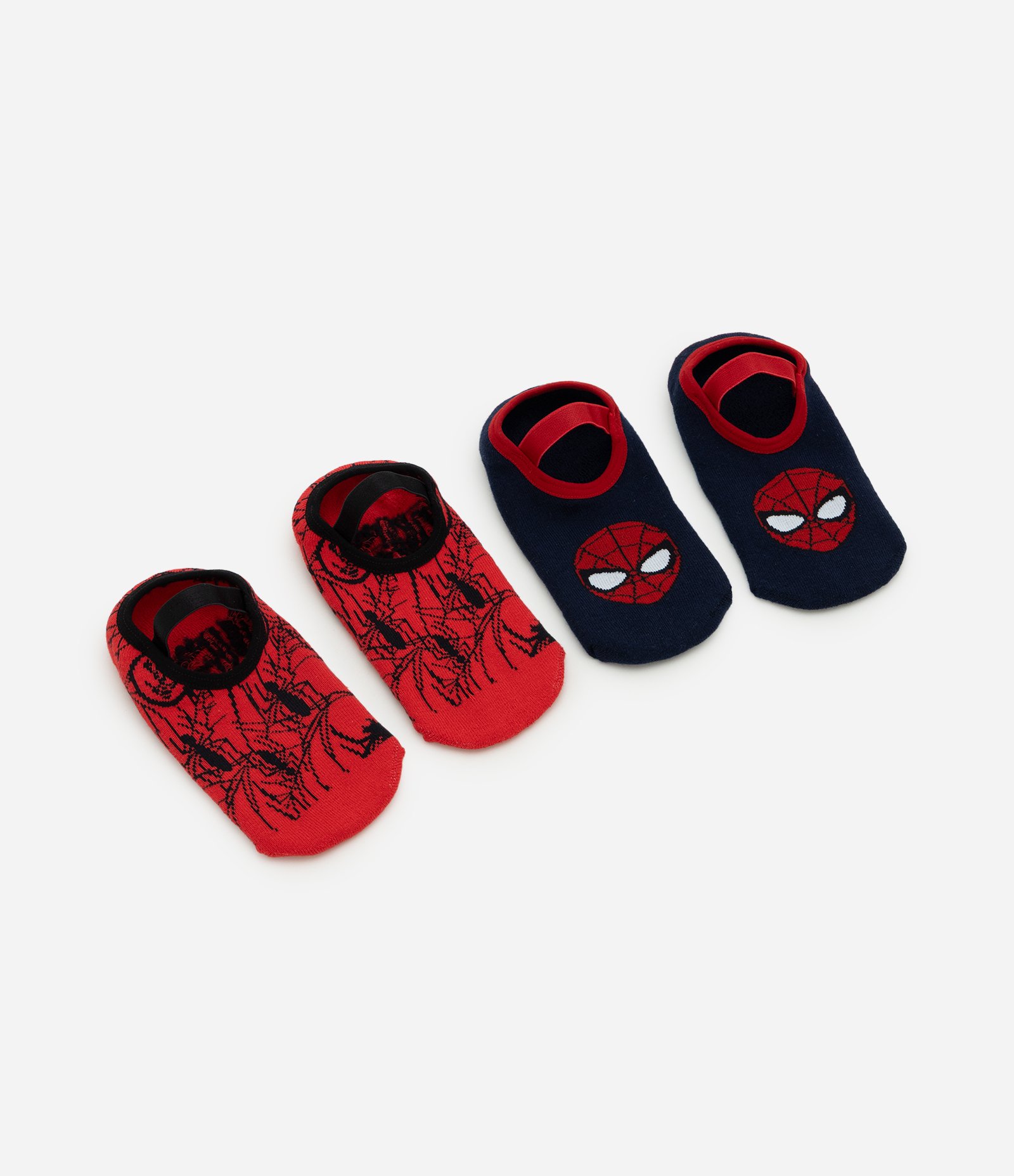 Kit 02 Meias Infantil Sapatilha com Antiderrapante Homem Aranha – Tam 19 a 34 Vermelho/Preto 1