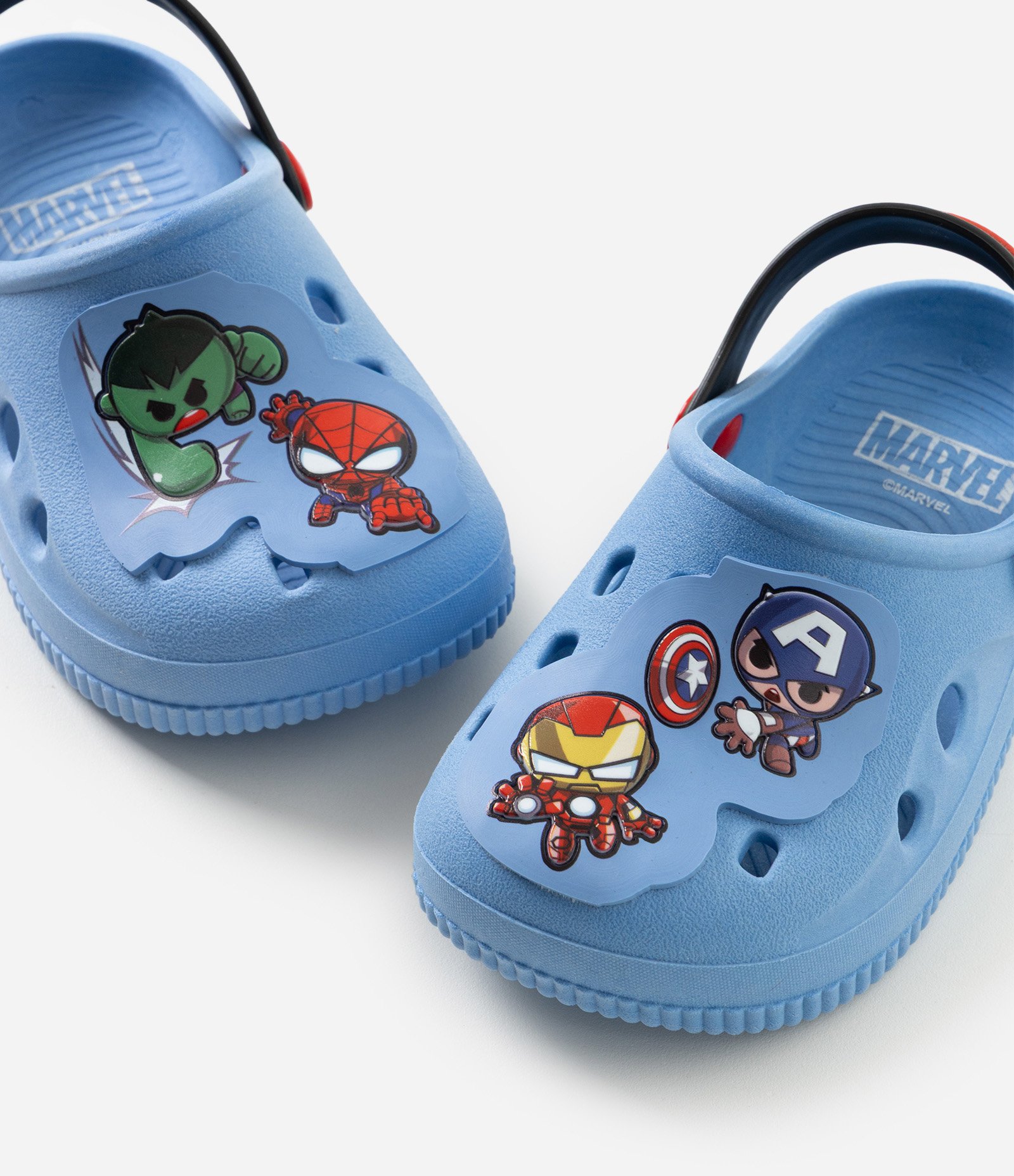 Sandália Babuche Infantil com Patch Marvel - Tam 20 até 25 Azul 1